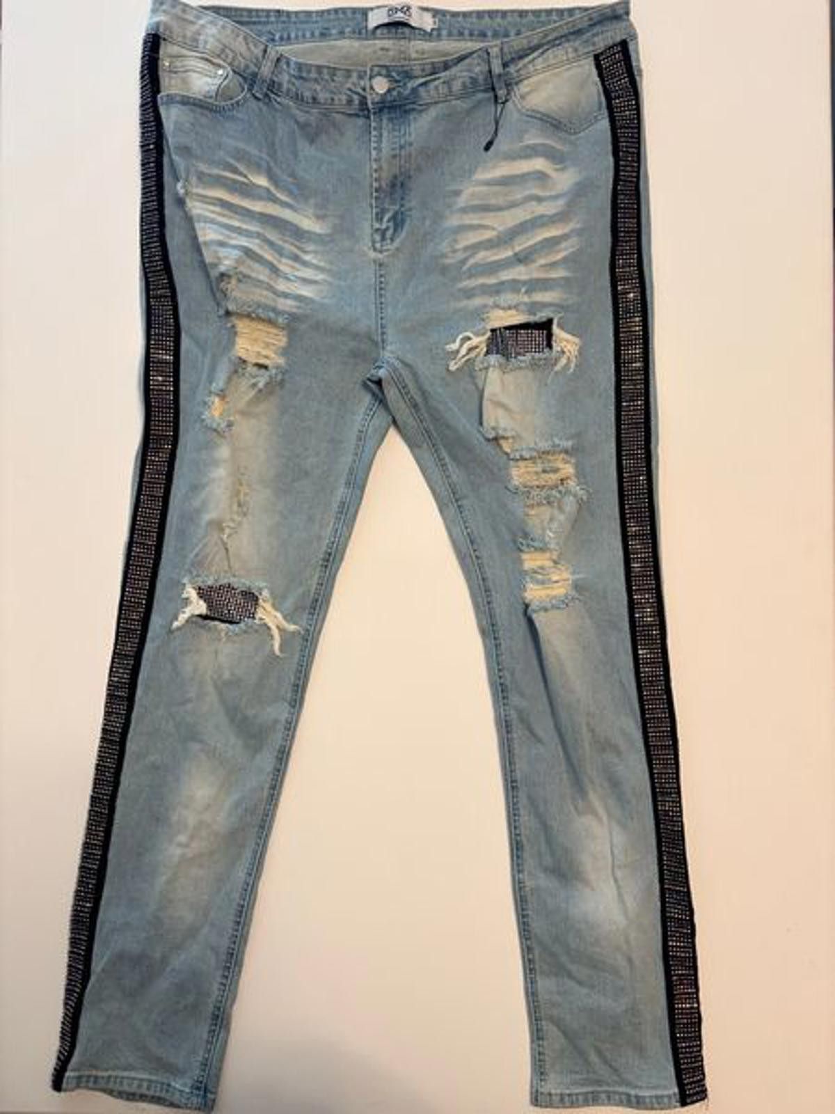 Other DNA Premium Wear Distressed Rhinestone Jeans (Size 44x32) Size US 44 / EU 60 - 1 Thumbnail
