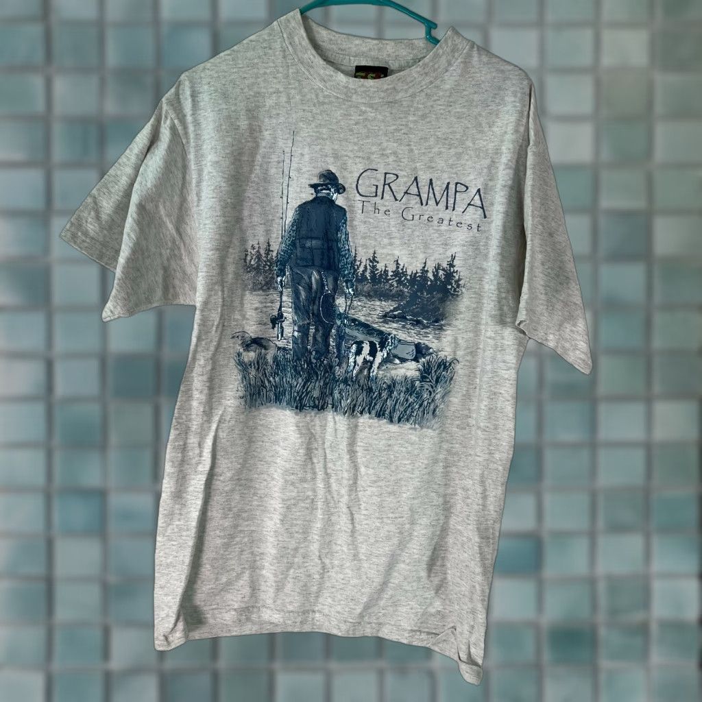 Vintage TSI Mens Grampa The Greatest Short Sleeves Gray Graphic T Shirt Size Large Size US L / EU 52-54 / 3 - 1 Thumbnail