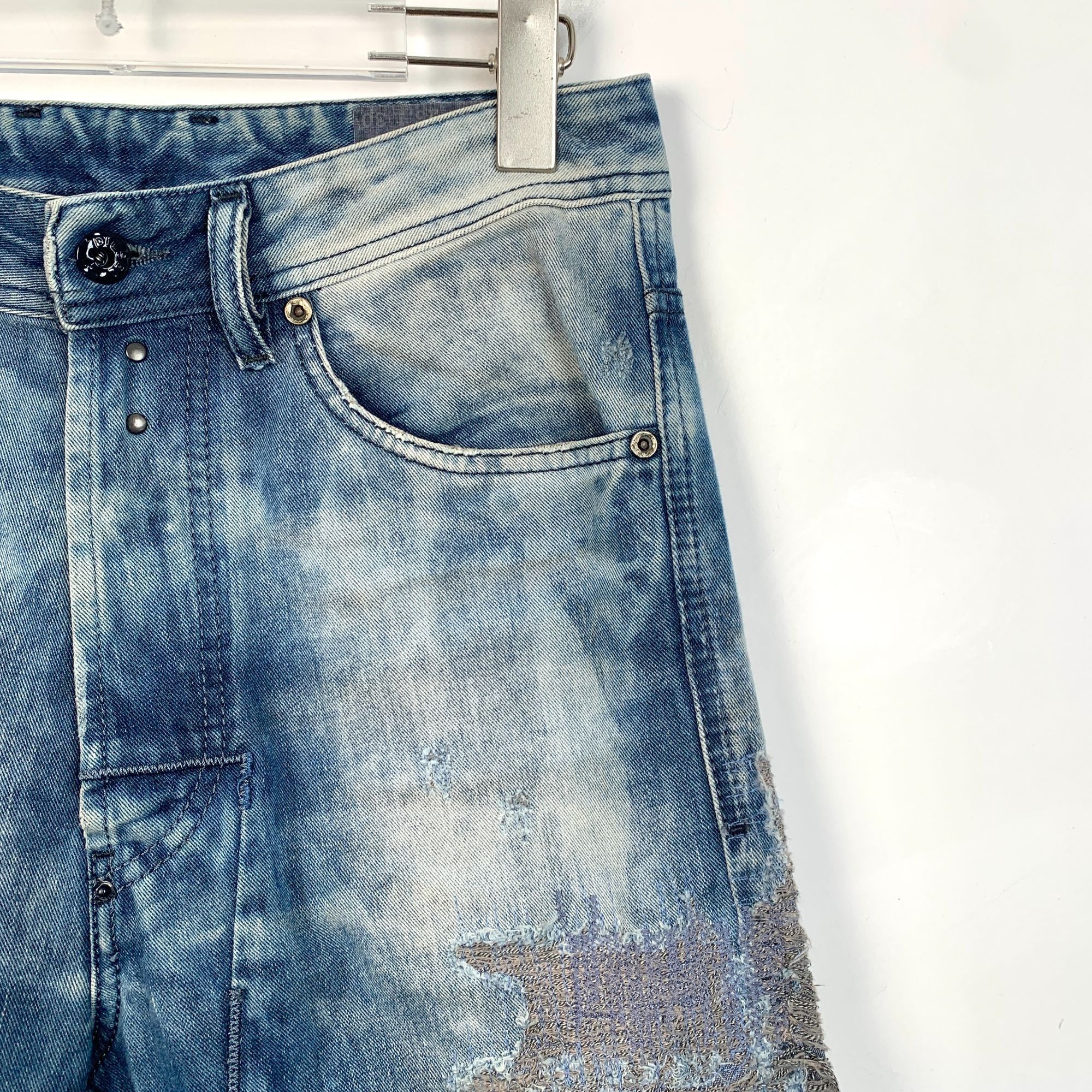 Diesel Q11589 Diesel Mens Distressed Blue Straight-Leg Jeans Size US 26 / EU 42 - 3 Thumbnail