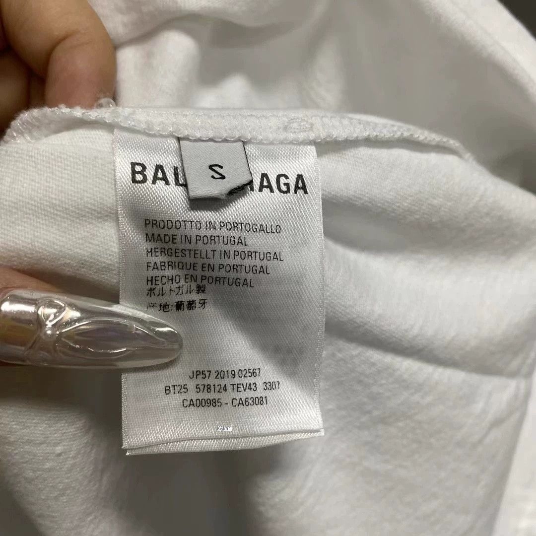 Balenciaga Balenciaga White Back Logo Short Sleeve Size US S / EU 44-46 / 1 - 4 Thumbnail