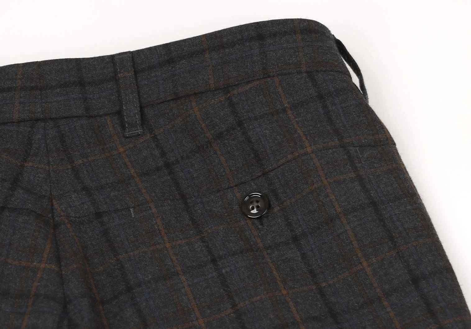 Maison Margiela Wool Overcheck Tapered Pants in Gray-Brown-Blue, Size 44 Size US 28 / EU 44 - 10 Thumbnail