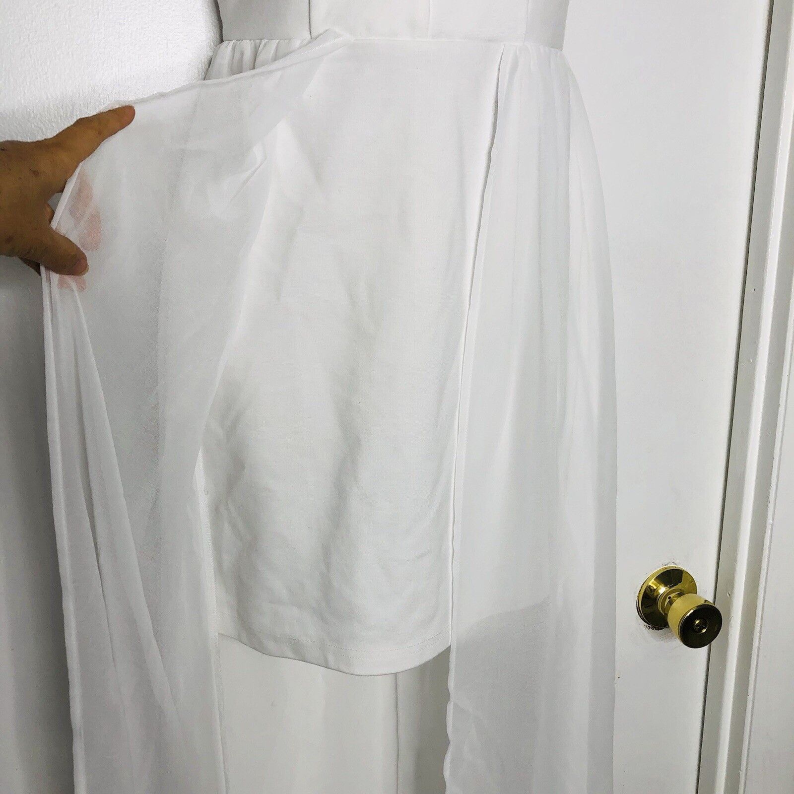Other Charlotte Russe White Mini Dress S Sheer Chiffon Maxi Wrap Size S / US 4 / IT 40 - 6 Thumbnail