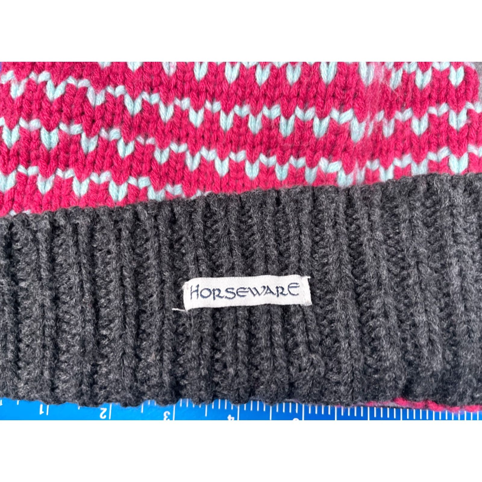 Pinko Horseware Beanie Hat Women One Size Pink Zig Zag Knit 100% Acrylic Pom Winter Outdoor Ski Style Mens Womens? Size ONE SIZE - 2 Thumbnail