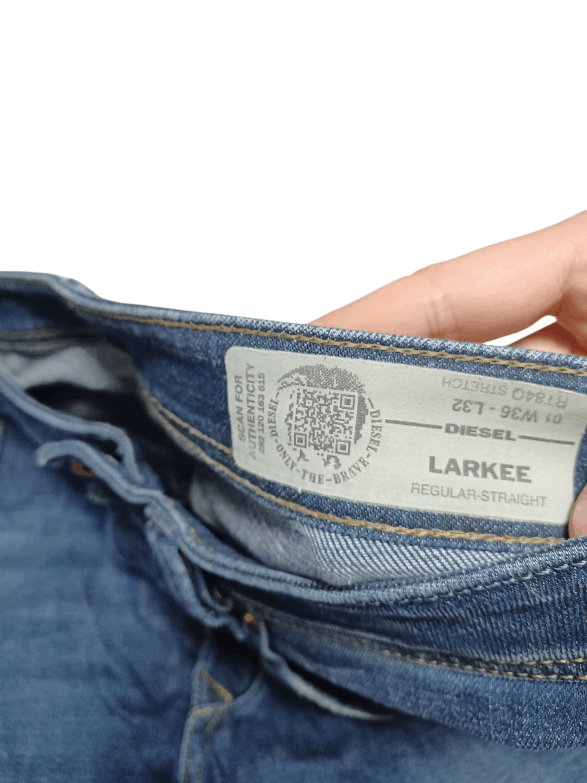 Diesel DIESEL LARKEE DISTRESSED AVANT GARDE ITALIAN JEANS DENIM Size US 36 / EU 52 - 6 Thumbnail