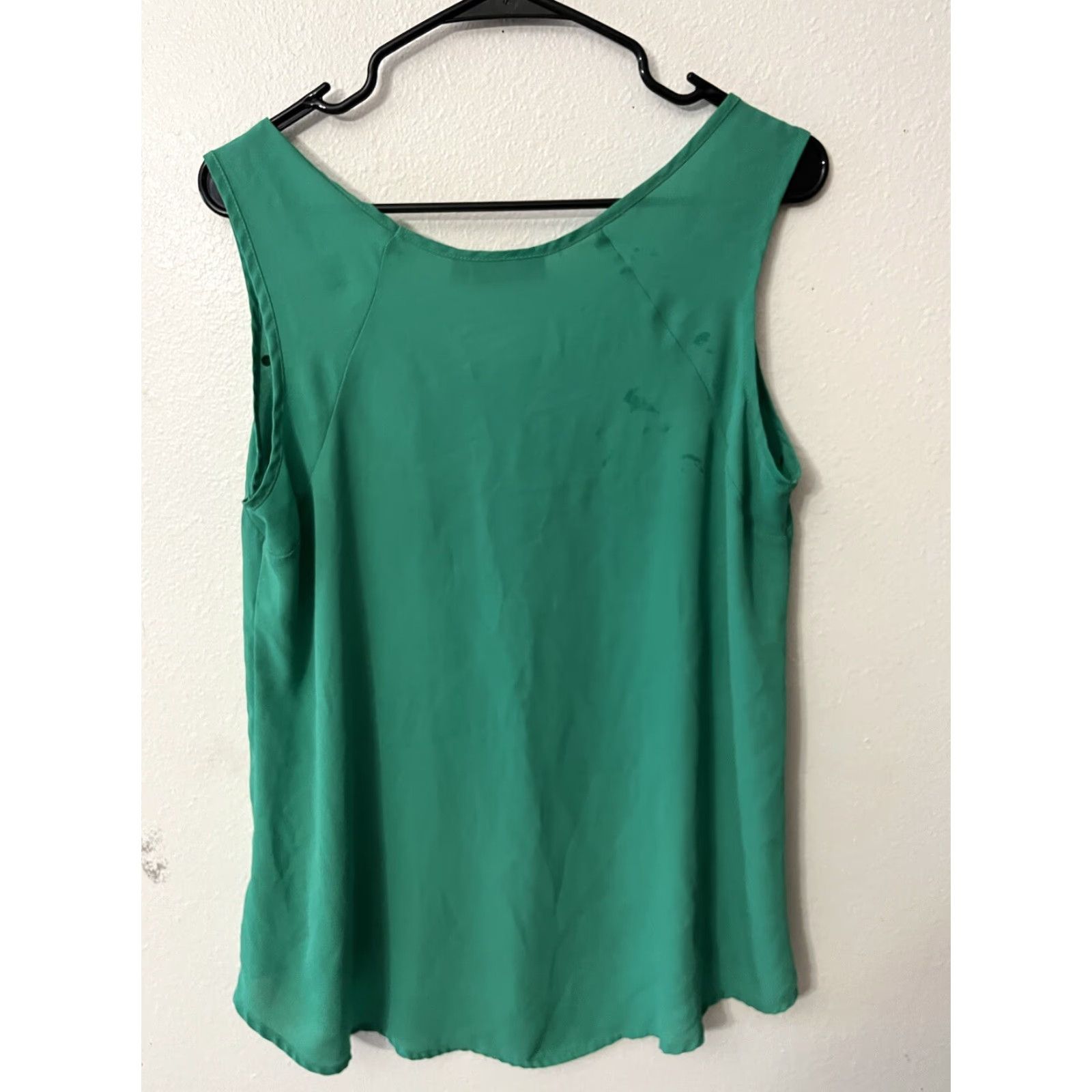 Vintage Metaphor Tank Shirt Women's (Adult) M Green Sleeveless Collared Casual Blouse Polyester Vintage No Size M / US 6-8 / IT 42-44 - 2 Thumbnail
