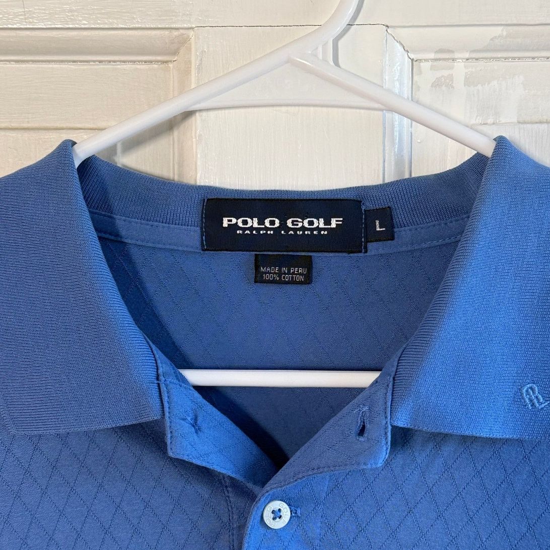 Polo Ralph Lauren Polo Golf Ralph Lauren Blue Diamond Knit Polo Shirt Large Size US L / EU 52-54 / 3 - 2 Thumbnail