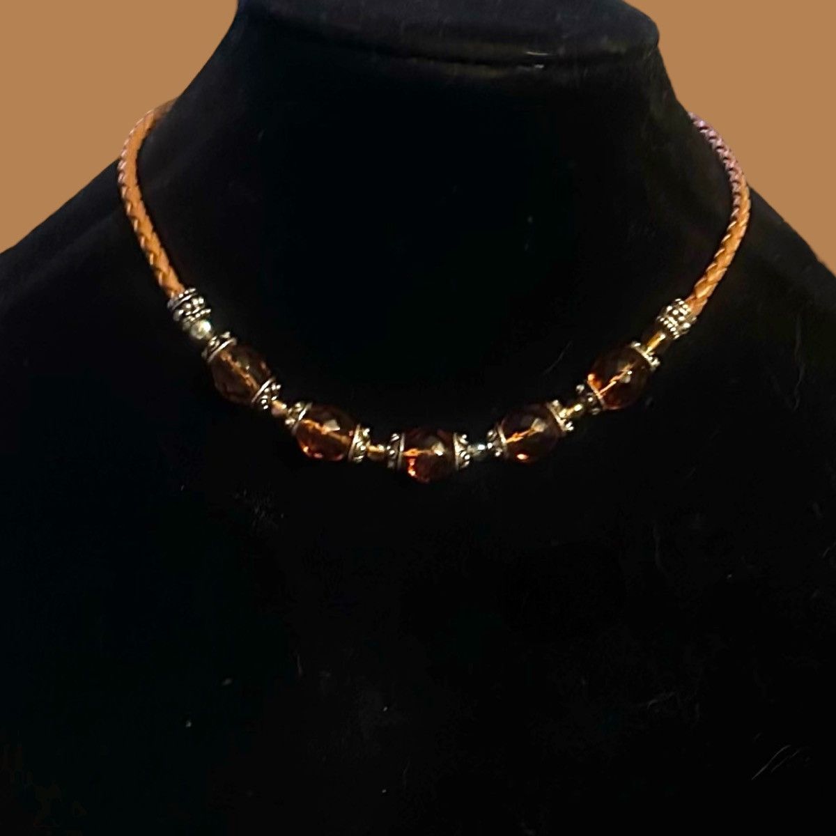 Other Amber bead braided cord necklace Size ONE SIZE - 1 Thumbnail