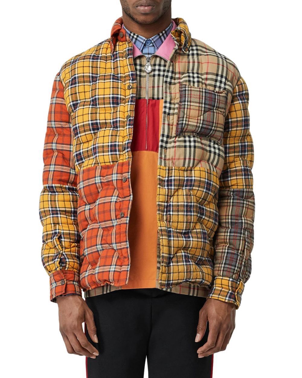Burberry 🔥A/W 2019 BURBERRY PATCHWORK CONTRAST CHECK PUFFER OVERSHIRT Size US M / EU 48-50 / 2 - 22 Thumbnail
