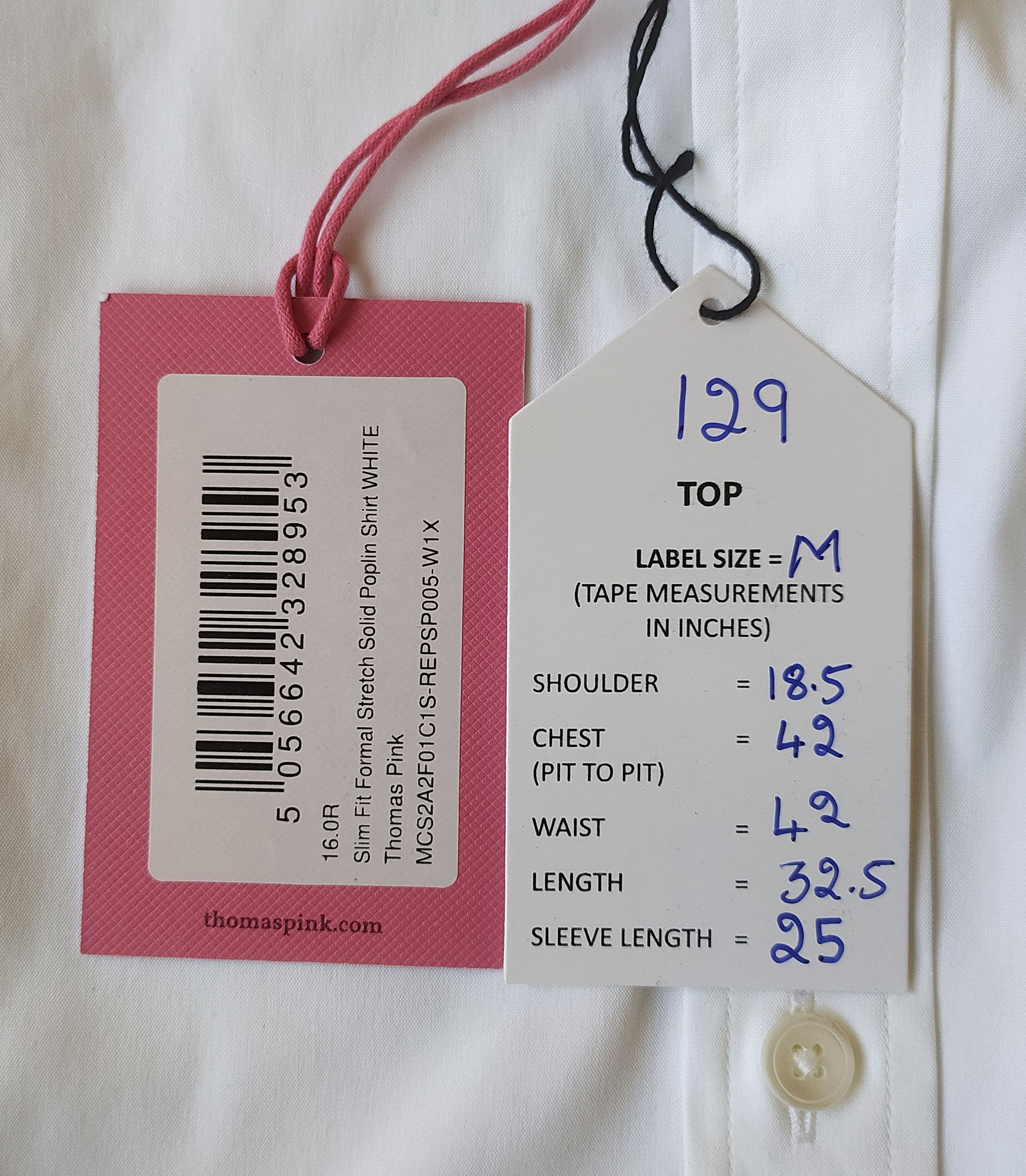 Thomas Pink Thomas Pink Formal Stretch poplin Shirt Free Shipping T/129 Size US M / EU 48-50 / 2 - 8 Thumbnail