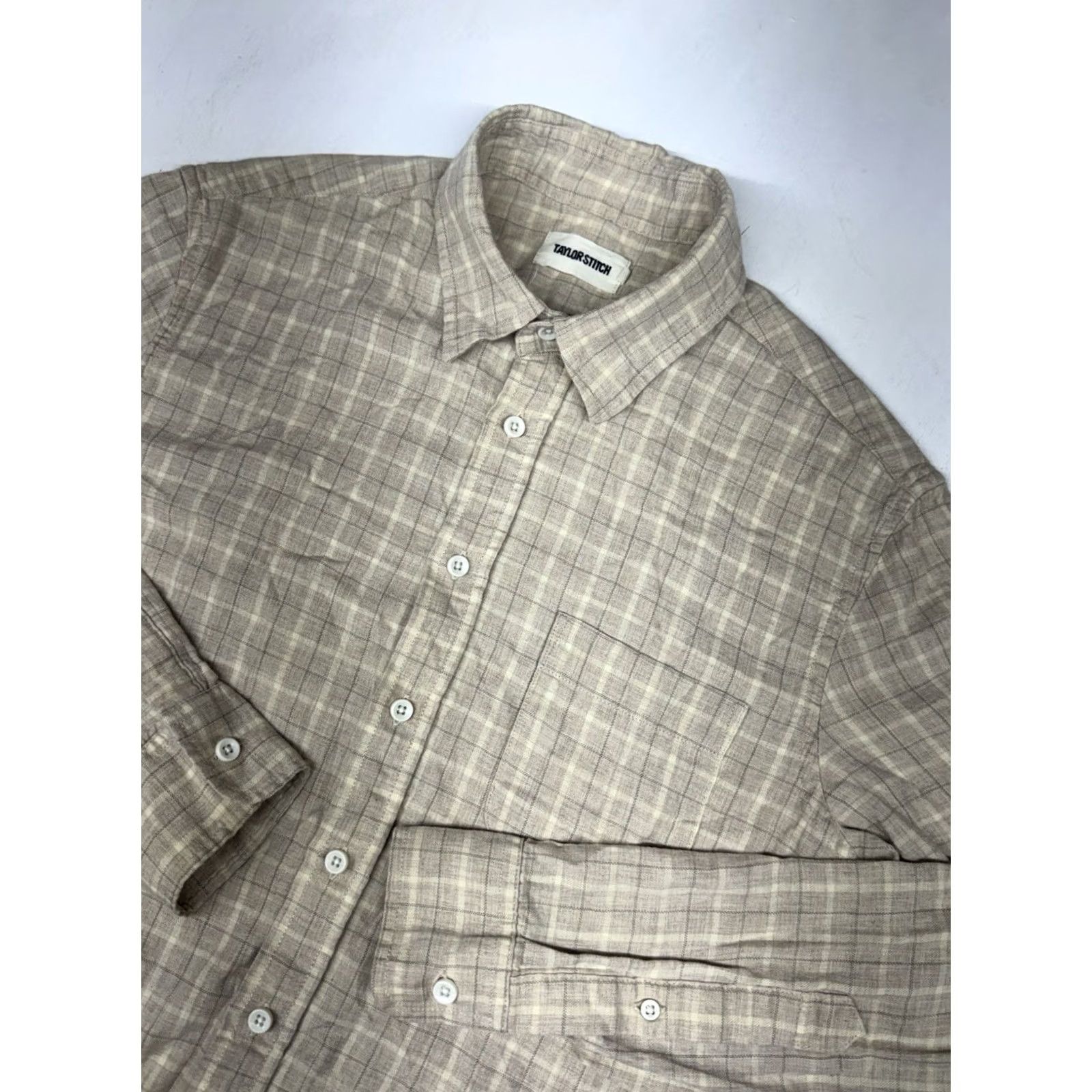 Taylor Stitch Taylor Stitch Shirt Mens Size 38 Button Down Plaid Organic Cotton Flannel Beige Regular Fit Button-Up Casual Workwear Travel Womens? Size US M / EU 48-50 / 2 - 2 Thumbnail