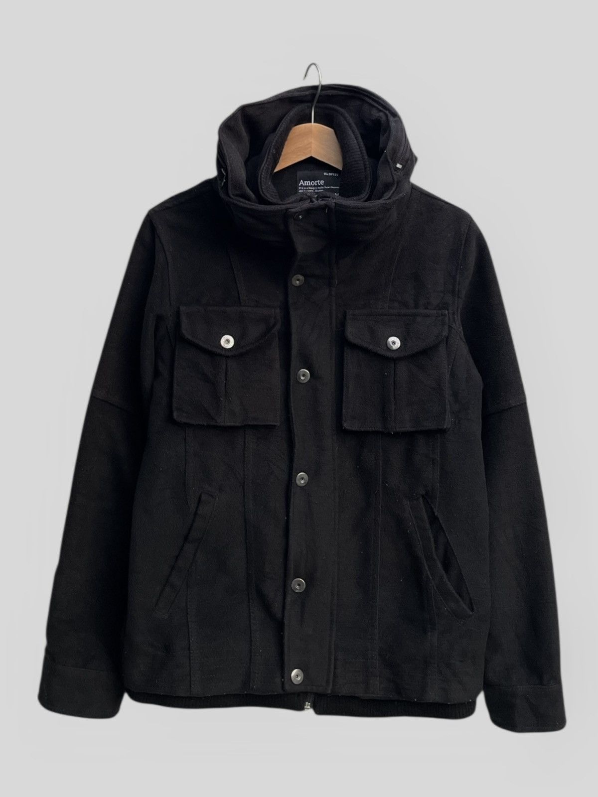Le Grande Bleu (L.G.B.) Amorte Black Hooded Utility Bono Jacket Size US M / EU 48-50 / 2 - 1 Thumbnail