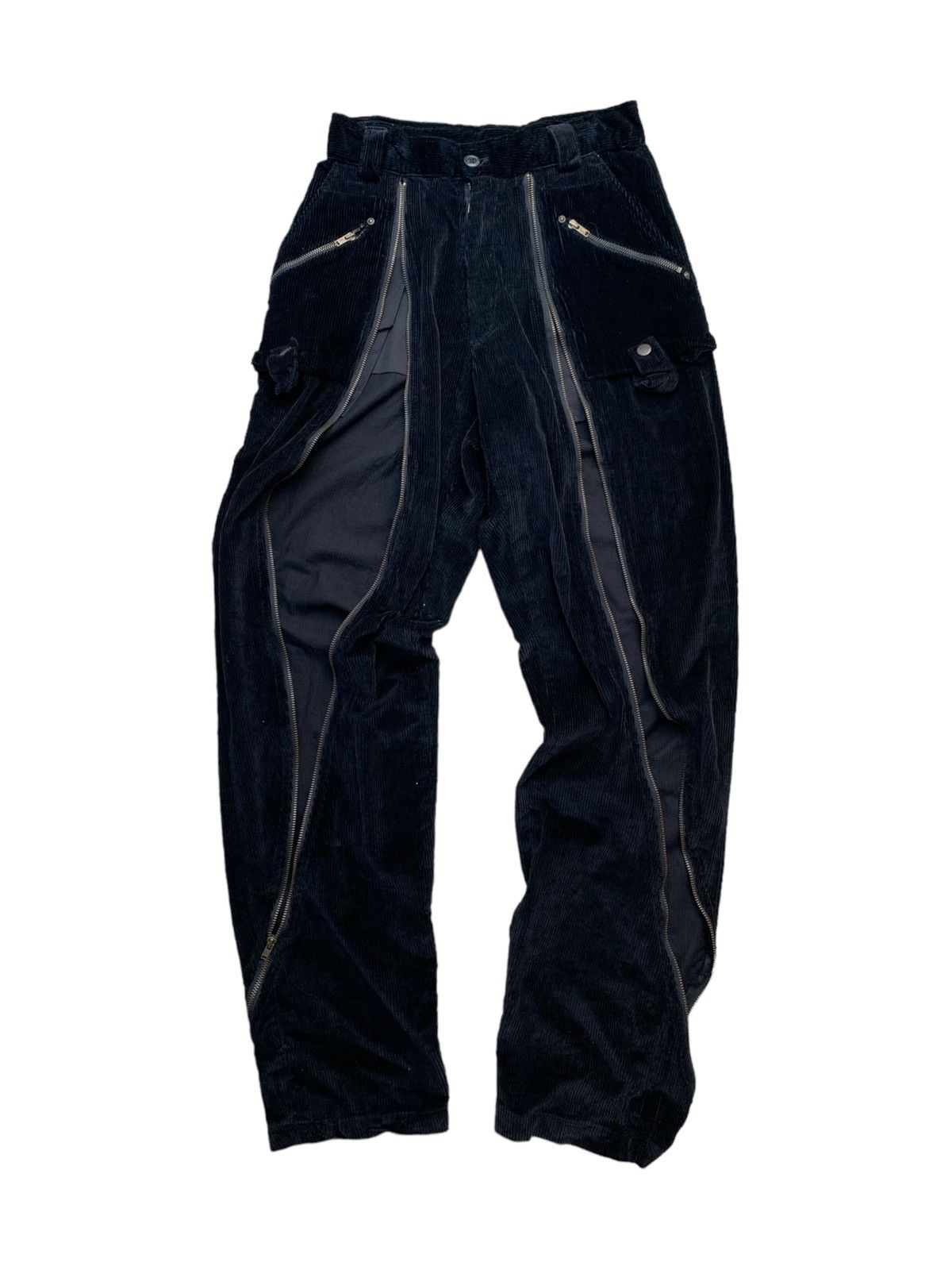 Final Home 1990s Neo Japan - Vkei Corduroy Reconstructed Zip Pants Size US 28 / EU 44 - 2 Thumbnail