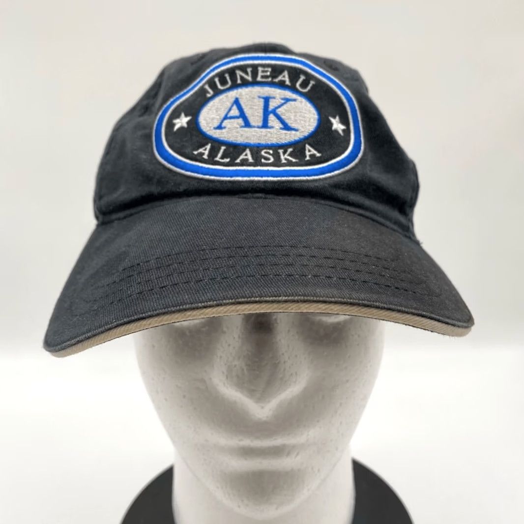 Vintage Sherry Resortwear Men’s Alaska Adjustable Strap Hat Black Baseball Cap Size ONE SIZE - 2 Thumbnail