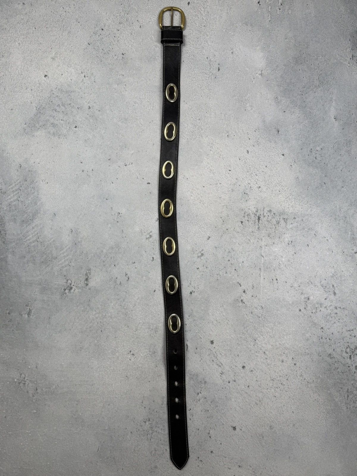 Vintage Vintage Italian Leather Belt Brass Hardware Statement Piece Size ONE SIZE - 2 Thumbnail
