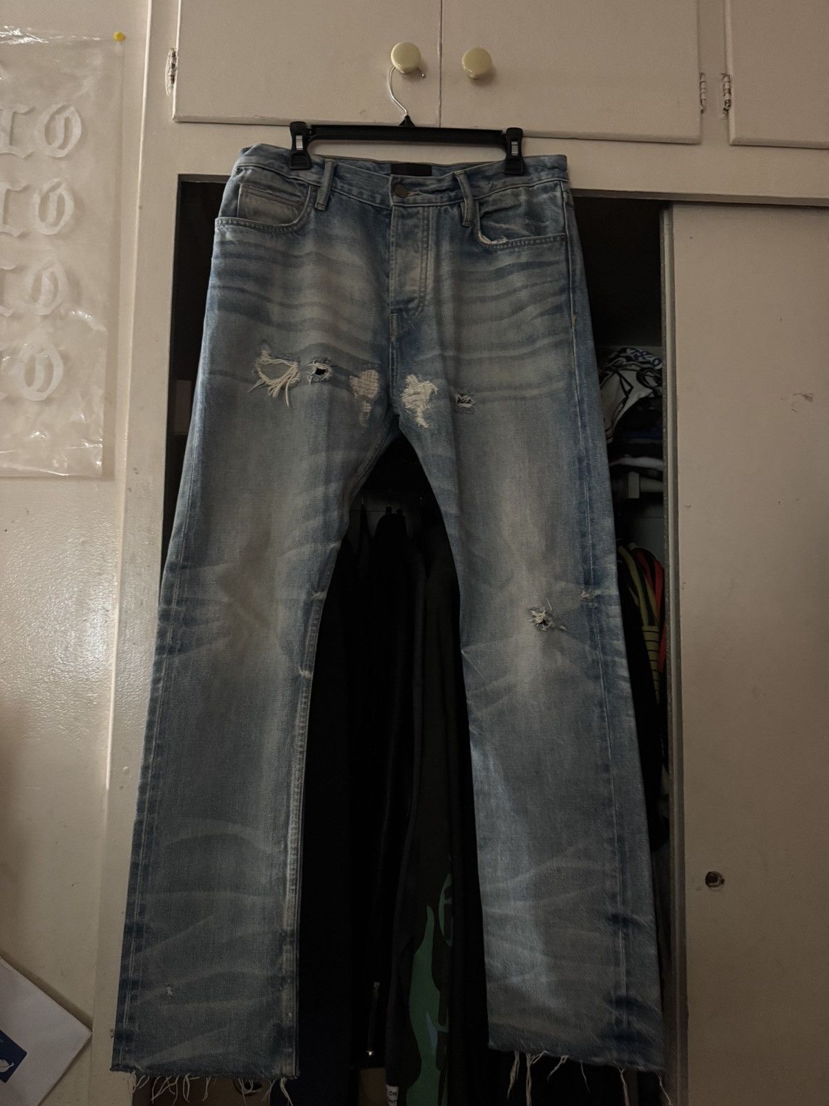Fear of God Fear of God 7th Collection Distressed Jeans (5 Yr Indigo) Size US 32 / EU 48 - 1 Thumbnail