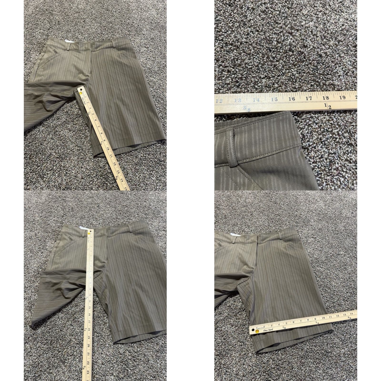 Nike Nike Gold Brown Striped Women's Golf Shorts Size 8 Regular Fast Dry Polyester Flex 32X11 Inseam 11 in Logo Pocket Chino Casual Summer Spring Mens? Size 30" / US 8 / IT 44 - 8 Thumbnail