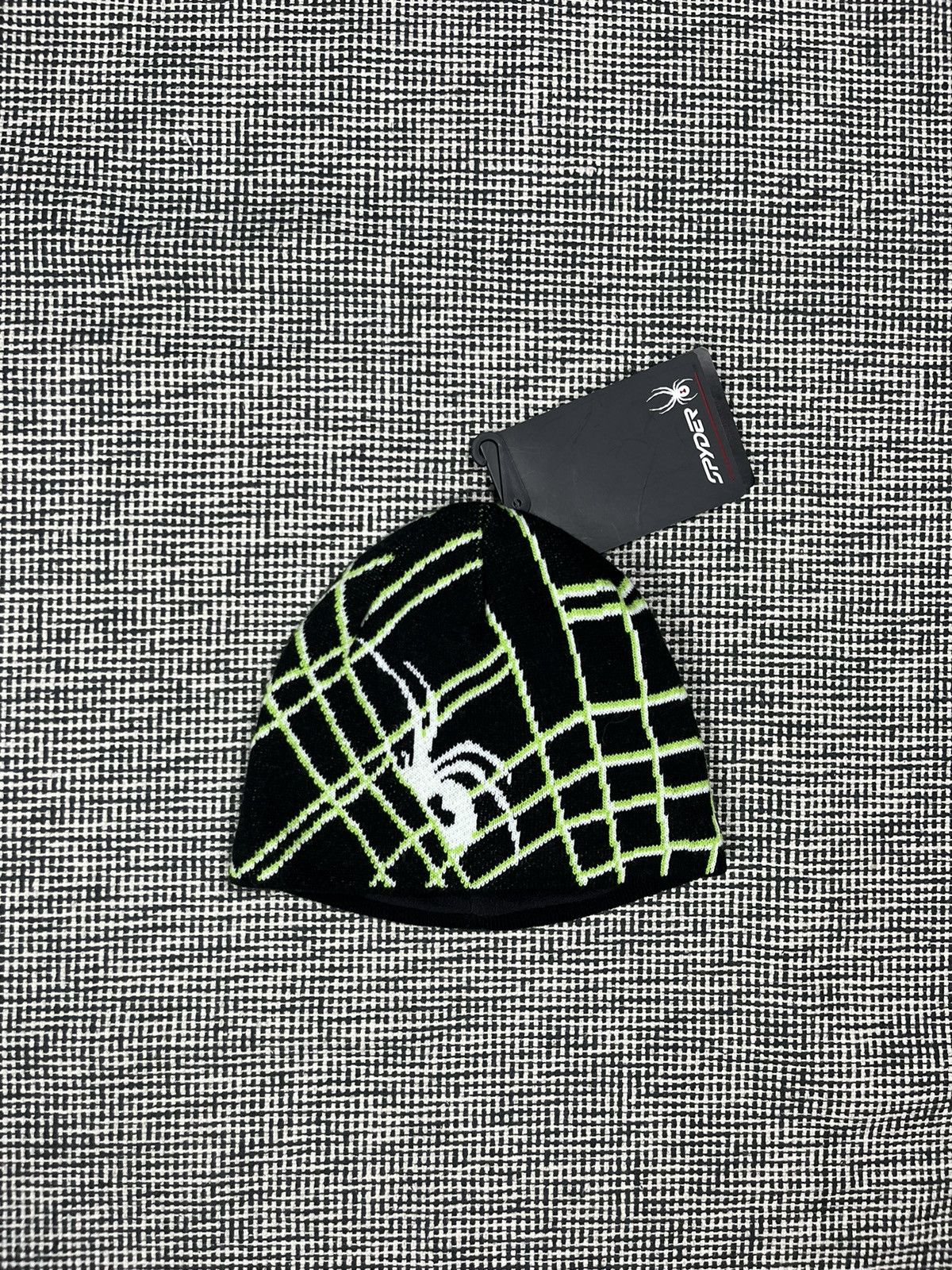 Other Spyder dswt beanie hat web spider black green y2k style Size ONE SIZE - 1 Thumbnail