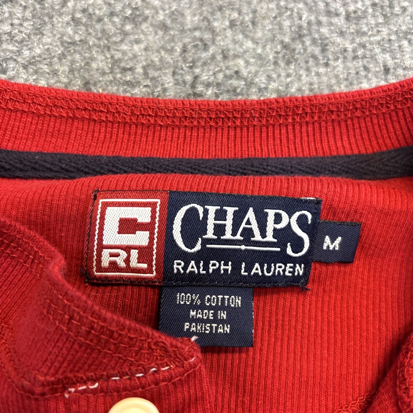 Chaps VINTAGE Chaps Ralph Lauren Henley Waffle Long Sleeve Shirt Men’s Medium Red Mens Size US M / EU 48-50 / 2 - 3 Thumbnail