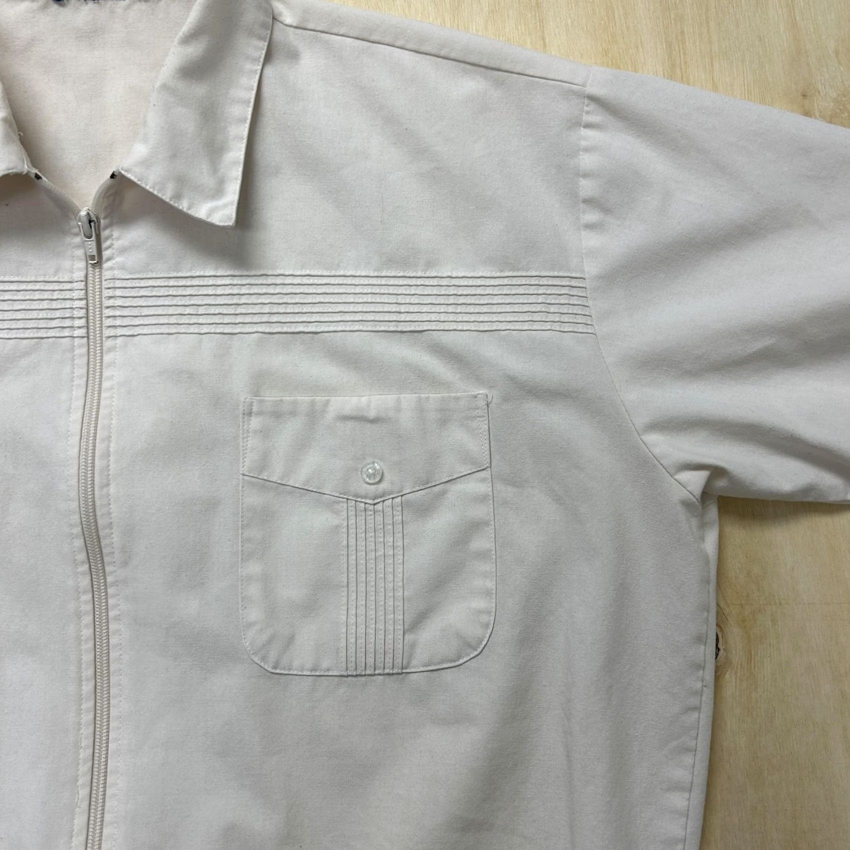 Vintage 80s Vintage Bomber Jacket - Mens 2XL White Cotton Canvas Size US 39 - 2 Thumbnail