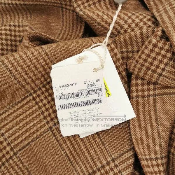 Brunello Cucinelli Brunello Cucinelli Plaid Wool-Silk Blend V-Neck Jacket M. Size US M / EU 48-50 / 2 - 2 Thumbnail