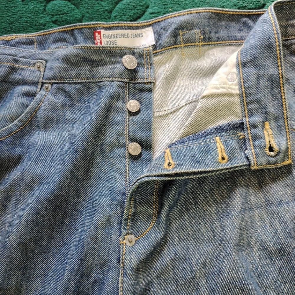 Levi's Levis Engineered Jeans Chinch Back Button Fly Japan LE02 Size US 33 - 3 Thumbnail