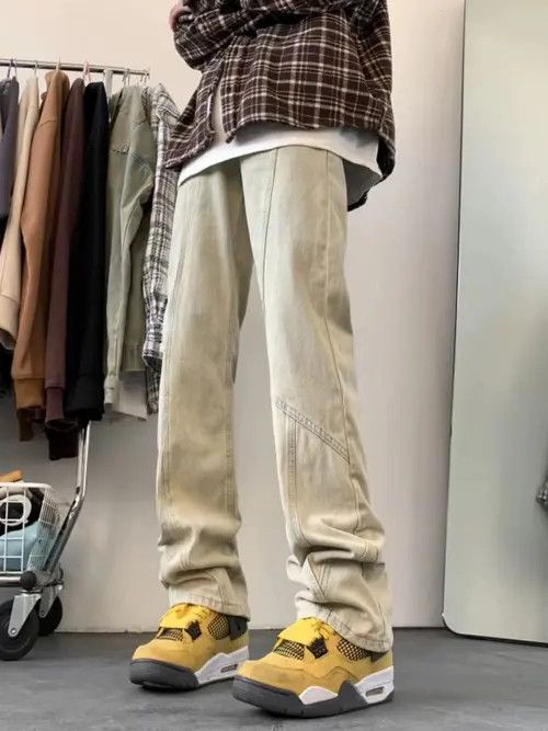Japanese Brand Honoka x Chisa Khaki High Street Vintage Loose Fit Jeans Size US 31 - 6 Thumbnail