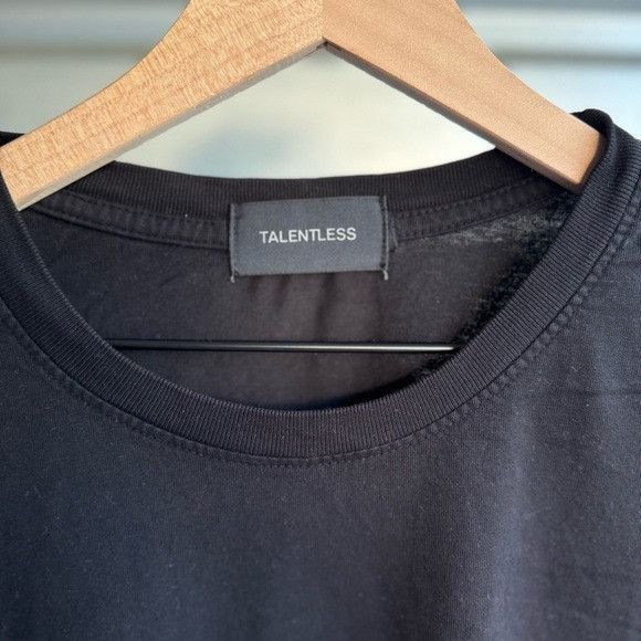 Designer × Talentless NEW TALENTLESS MENS DROP SHOULDER PITCH BLACK TEE SZ 2XL XXL Size US XXL / EU 58 / 5 - 4 Thumbnail