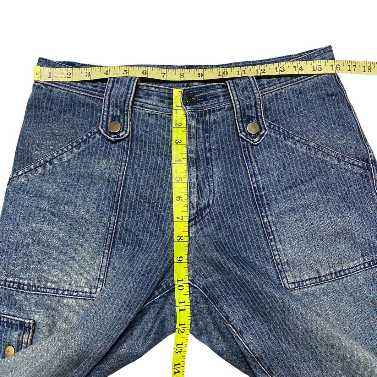 Comme Ca Ism × Japanese Brand COMME CA ISM Denim Hickory Flare Pants Size US 32 / EU 48 - 16 Thumbnail