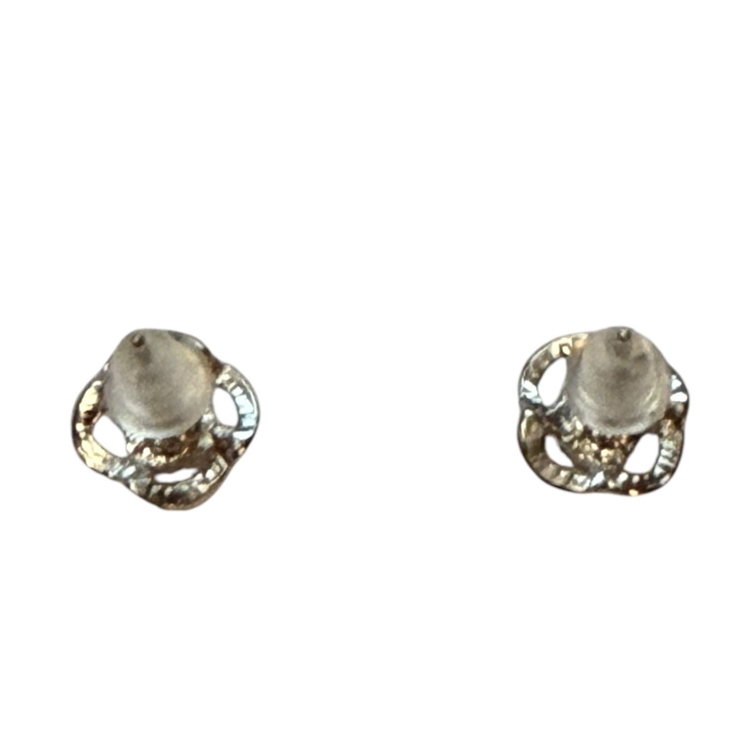 Other Silver Floral CZ Stone Stud Earrings Size ONE SIZE - 4 Thumbnail