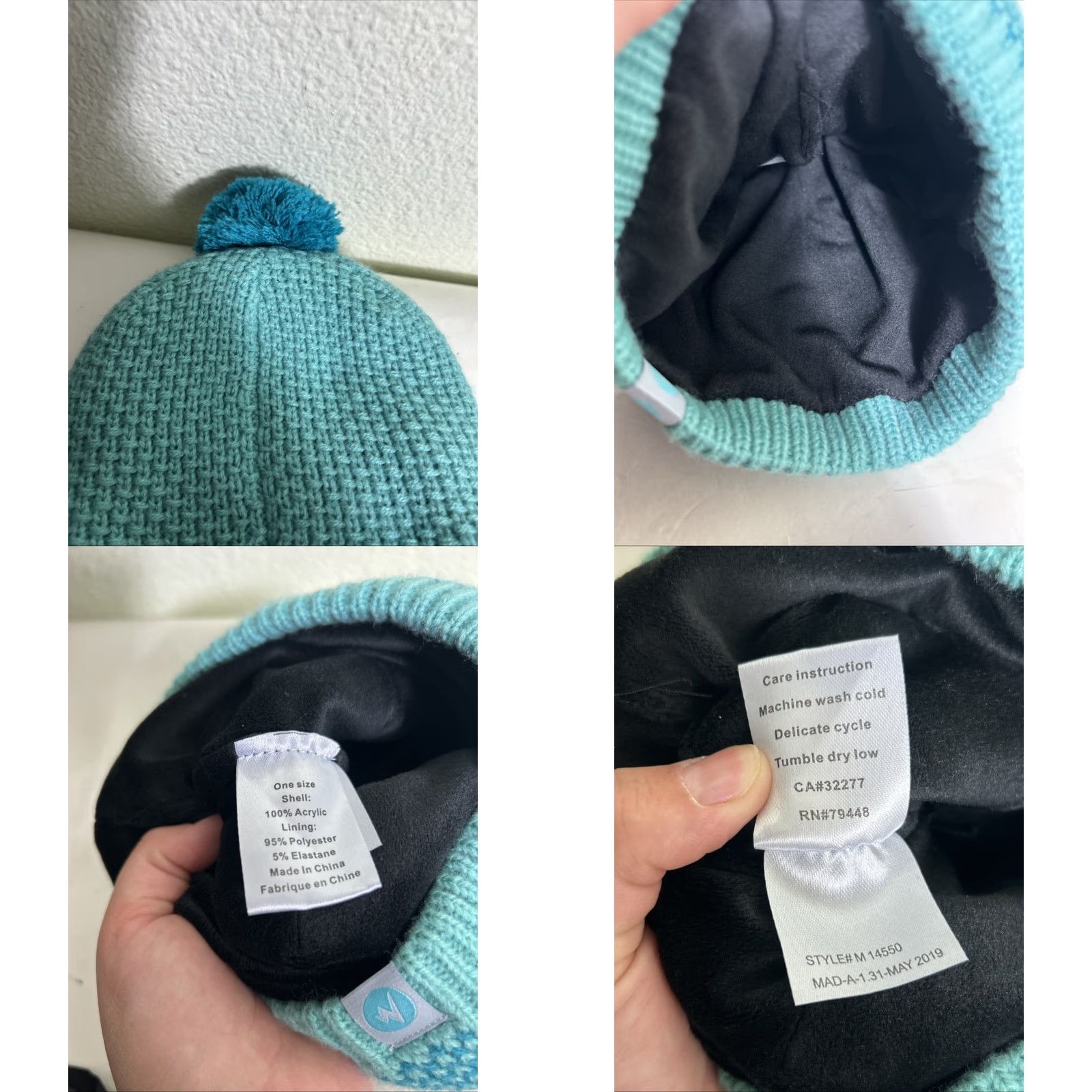 Merrell **Merrell Teal Pom Pom Beanie Women's Acrylic One Size** User: Merrell Teal Pom Pom Beanie Women's Acrylic One Size Size ONE SIZE - 8 Thumbnail