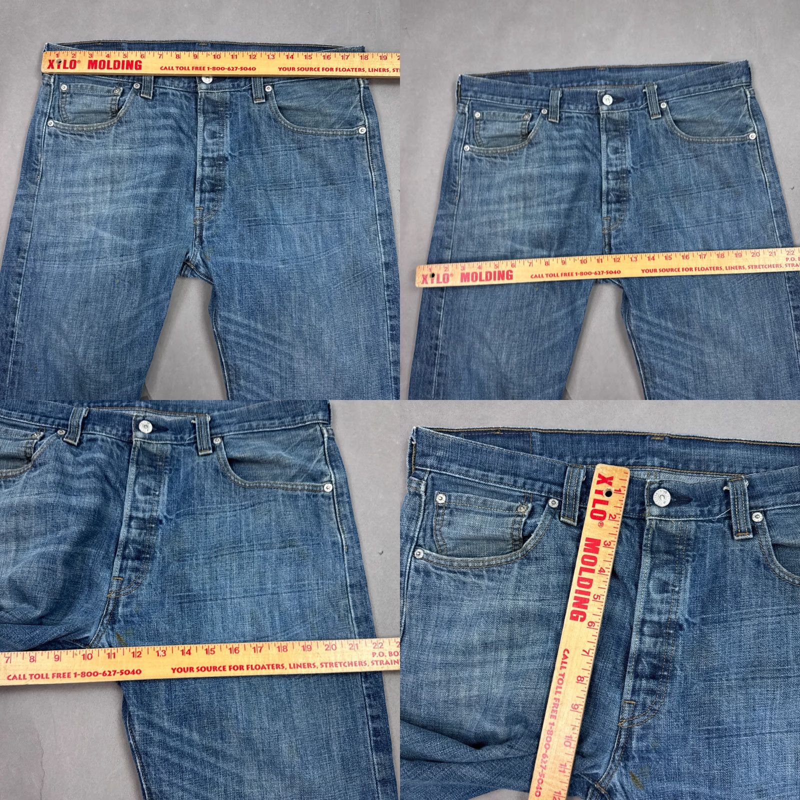 Levi's Levi's 501 Jeans Mens 36x30 Blue Denim Pants Button Fly Faded Distressed Washout Regular Size US 36 / EU 52 - 9 Thumbnail
