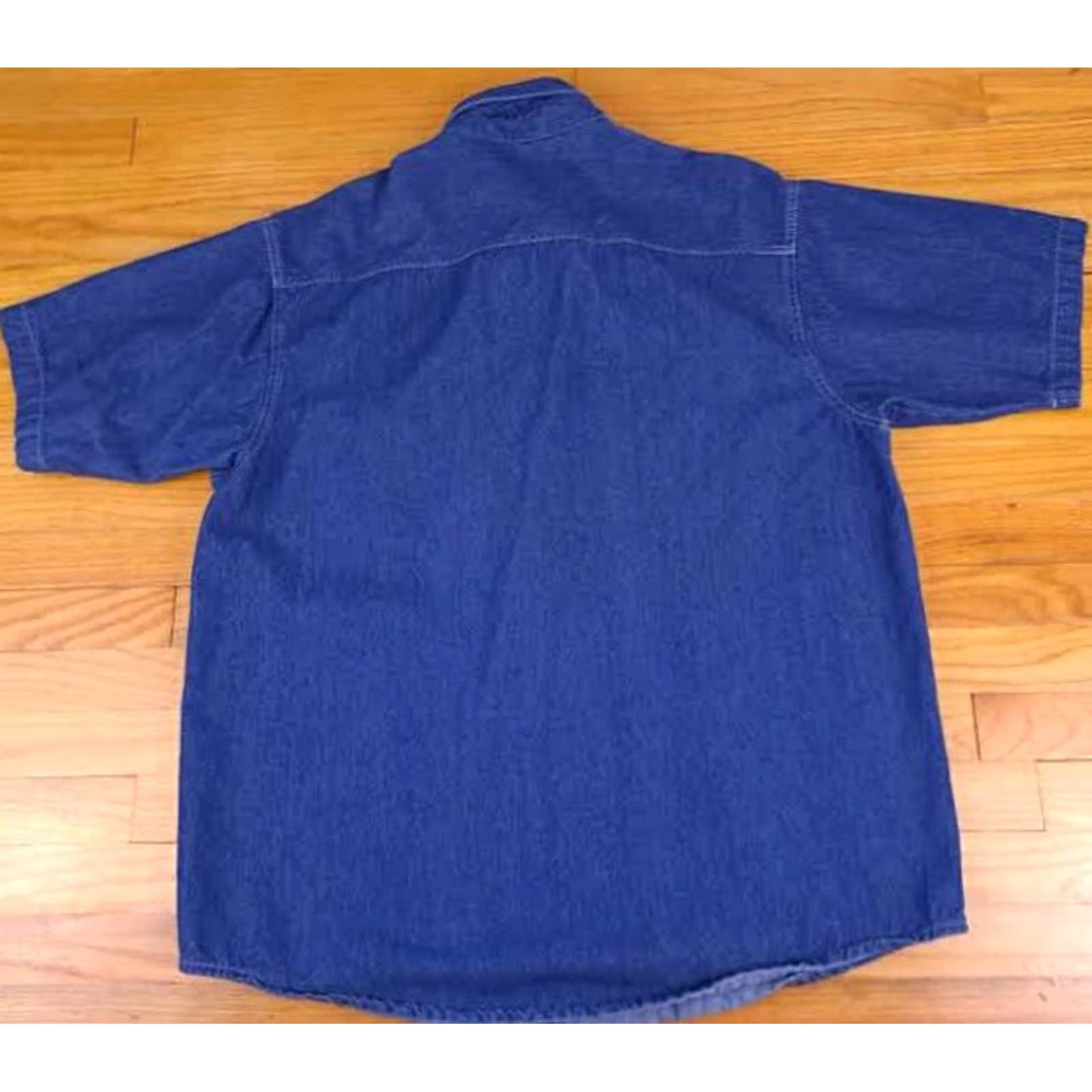 Vintage Union Line USA Made Short Sleeve Blue Jeans Shirt XL EUC Size US XL / EU 56 / 4 - 4 Thumbnail