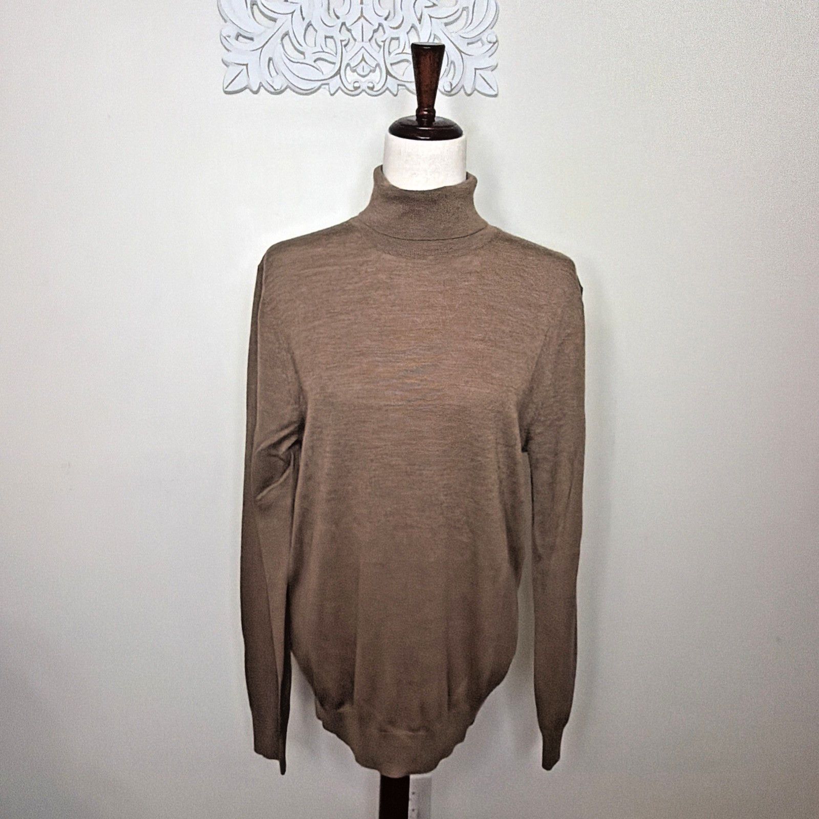 Mango MNG MAN size Medium Extrafine Merino Wool Rolled Neck BROWN Size US M / EU 48-50 / 2 - 3 Thumbnail