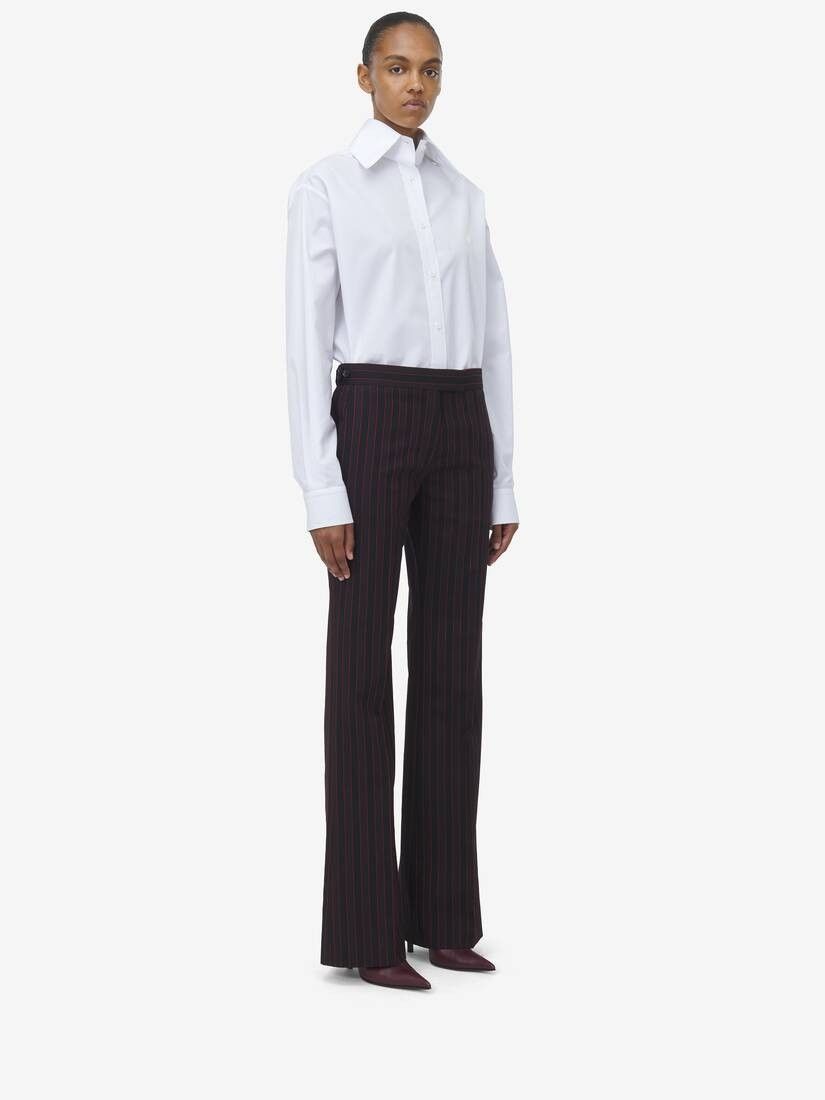 Alexander McQueen o1srvl11e0226 Pinstripe Low Rise Trousers In Multicolor Size 27" / US 4 / IT 40 - 3 Thumbnail