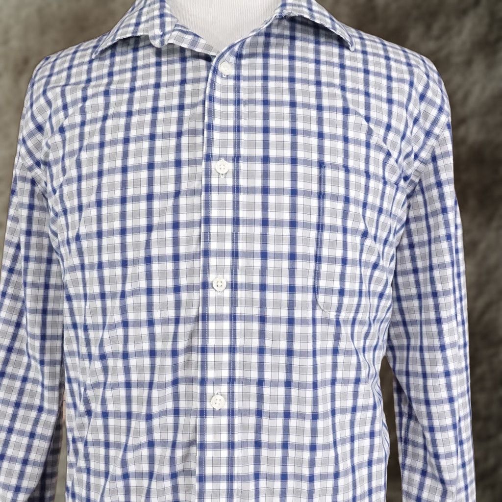 Croft & Barrow Croft & Barrow Shirt Mens 18 36/37 Blue Plaid Easy Care Classic Fit Long Sleeve Size US XXL / EU 58 / 5 - 1 Thumbnail