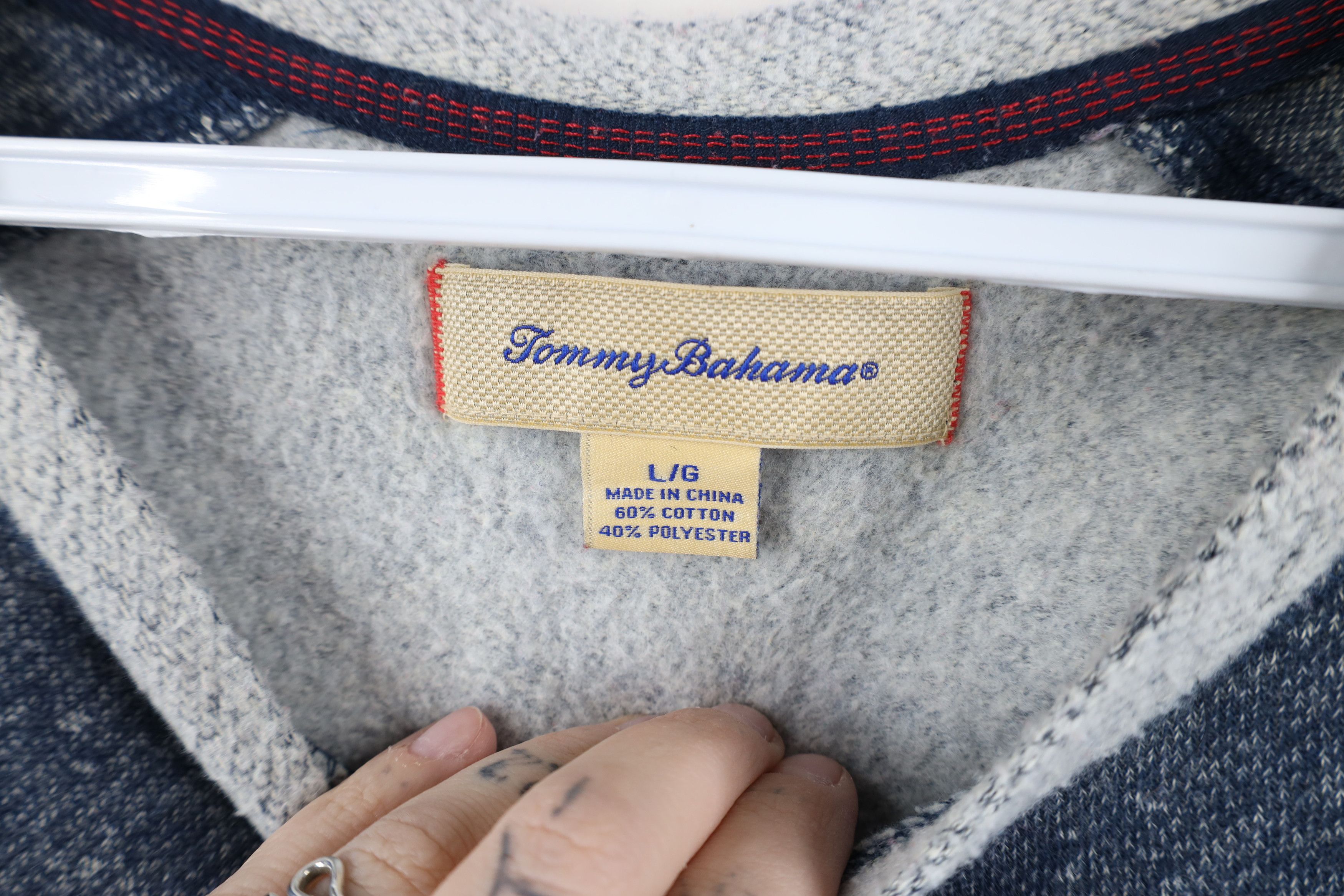 Tommy Bahama Vintage Tommy Bahama Soft Knit Fleece Lined Sweatshirt Blue Size US L / EU 52-54 / 3 - 7 Thumbnail