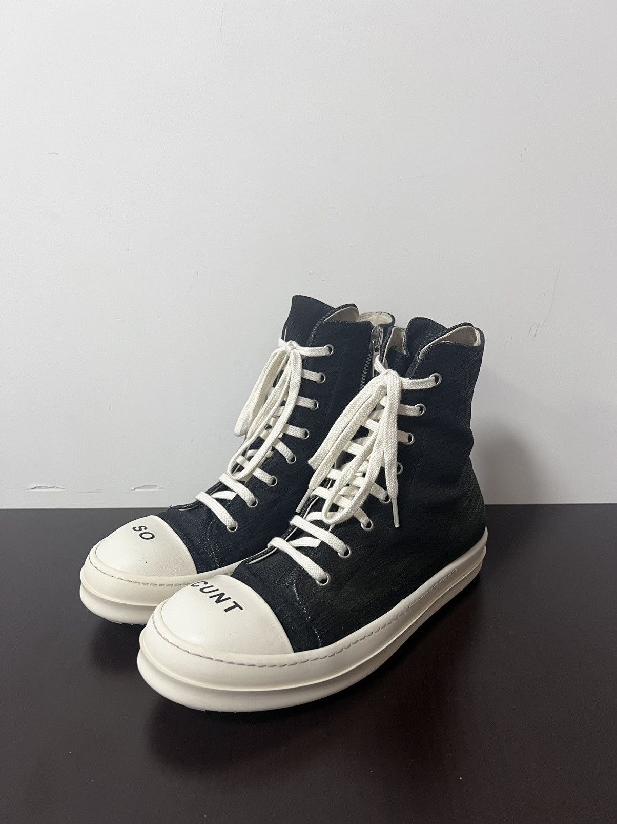 Rick Owens Rick owens so cunt ramones high top sneakers | Grailed