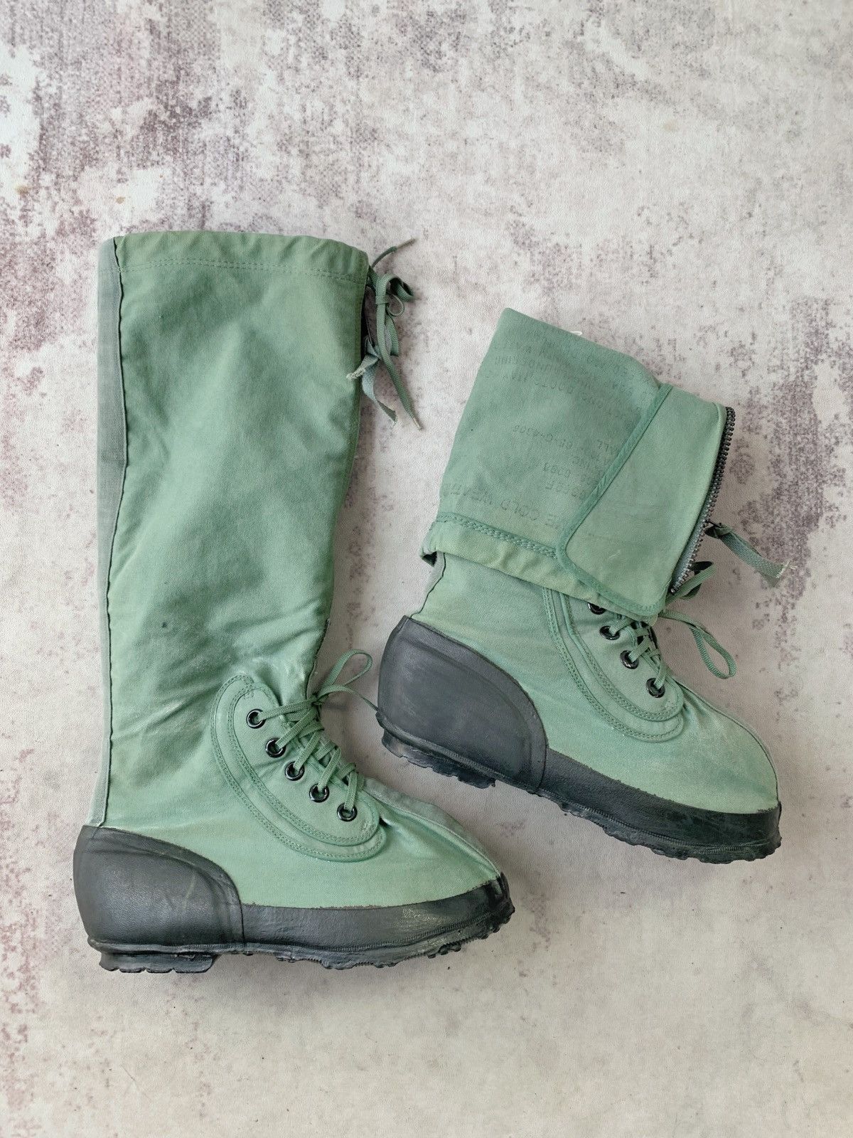Vintage 1960s Faded Canvas Vietnam Era Zip Up Military Combat Boots Size US 9 / EU 42 - 9 Thumbnail