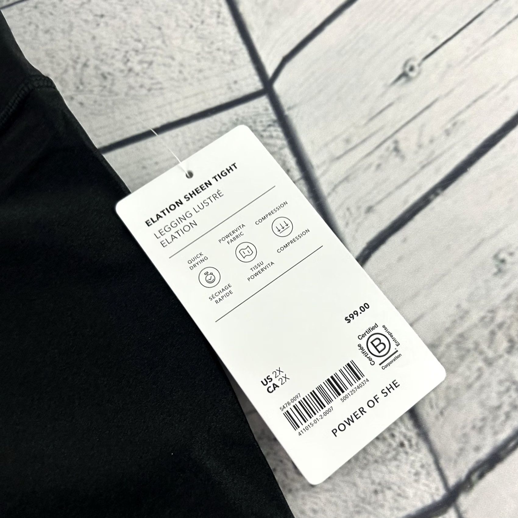 Athleta VINTAGE Athleta Elation Sheen Tight Yoga Leggings Women's 2X Black Nike Shirt Size 40" / US 18 - 4 Thumbnail