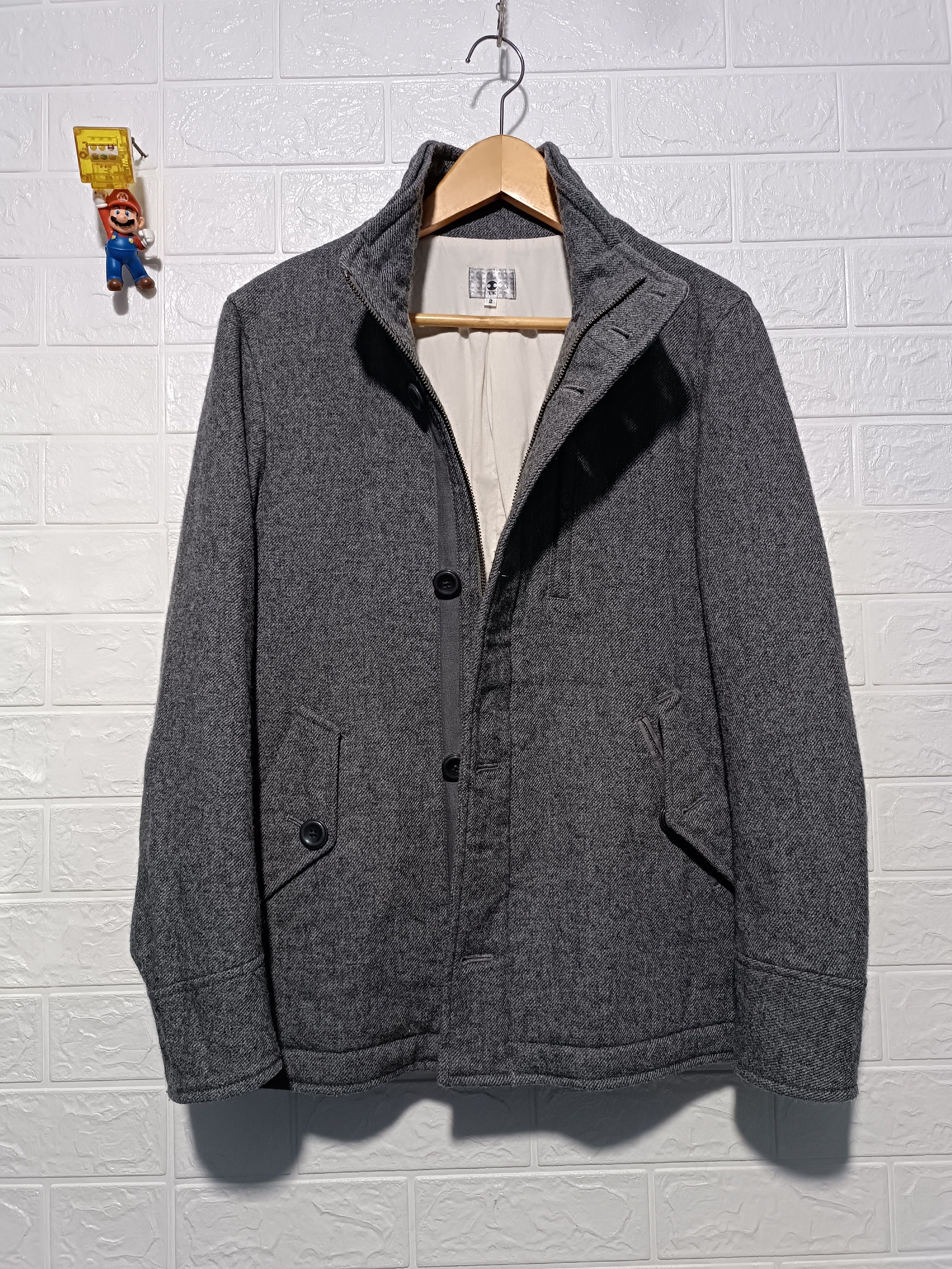 Japanese Brand Vintage Takeo Kikuchi Wool Stand Collar Coat Jacket Size US M / EU 48-50 / 2 - 6 Thumbnail