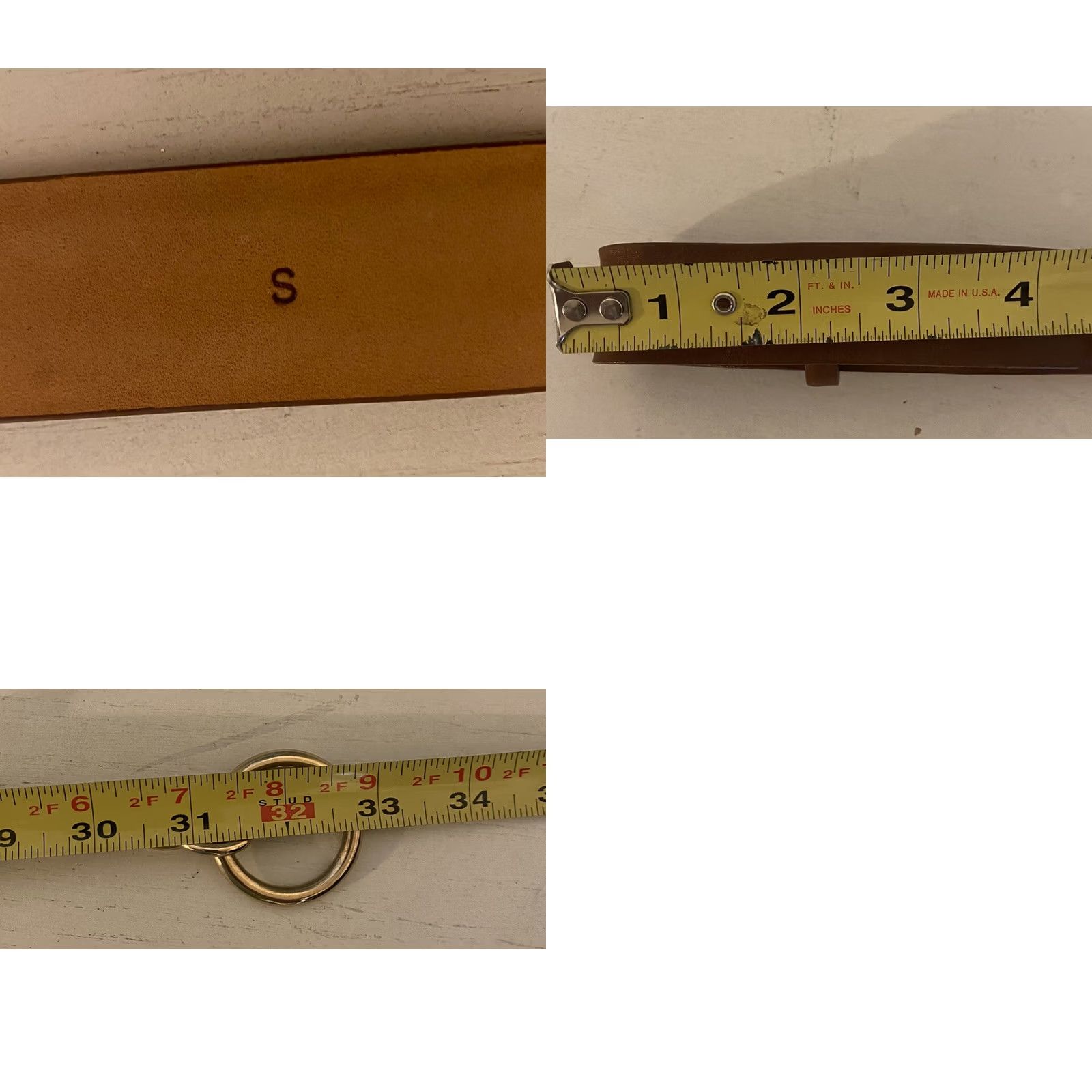 Vintage The World Collection Belt Chain Leather Buckle Genuine Leather Small Brown Womens C101BT00 S Size ONE SIZE - 8 Thumbnail