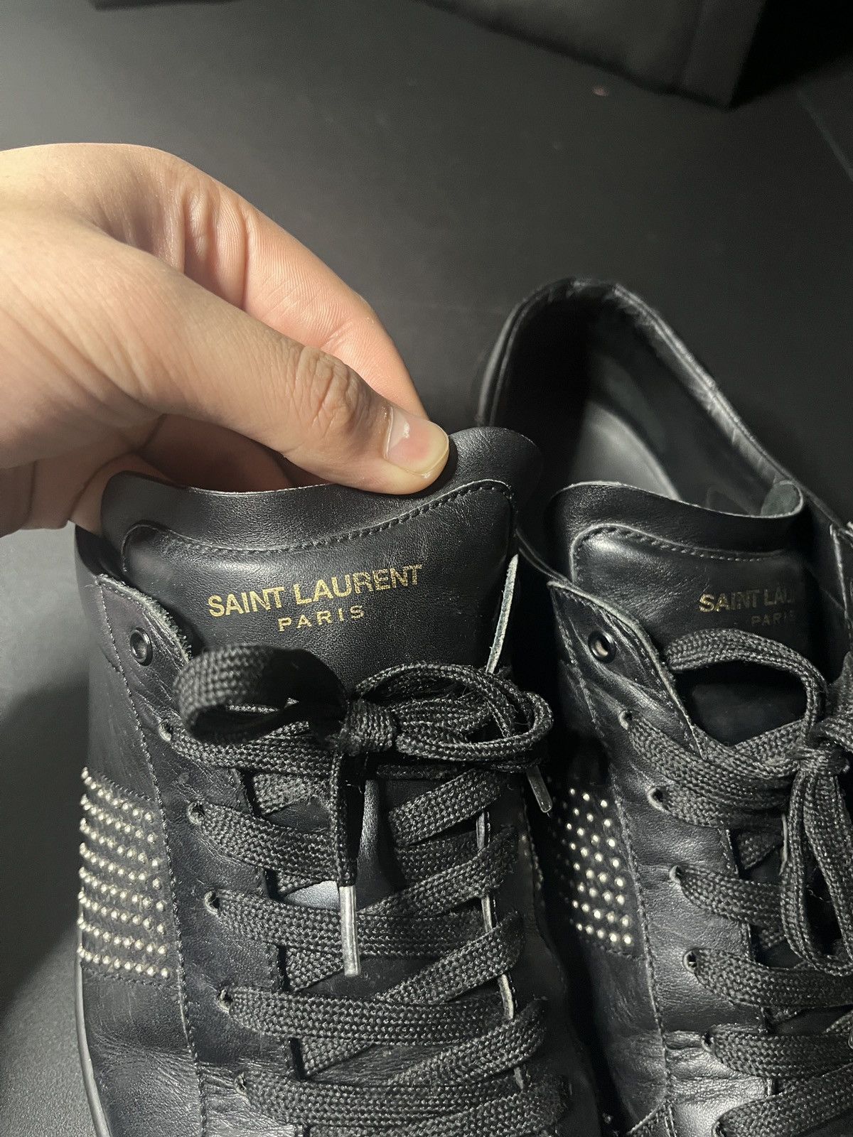 Saint Laurent Paris Saint Laurent Studded Court Sneakers Size US 11 / EU 44 - 6 Thumbnail