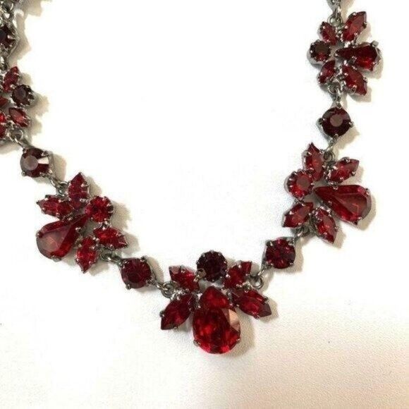 Other Vintage Carolee Floral Statement Necklace w/ Red Cluster Cry Size ONE SIZE - 3 Thumbnail