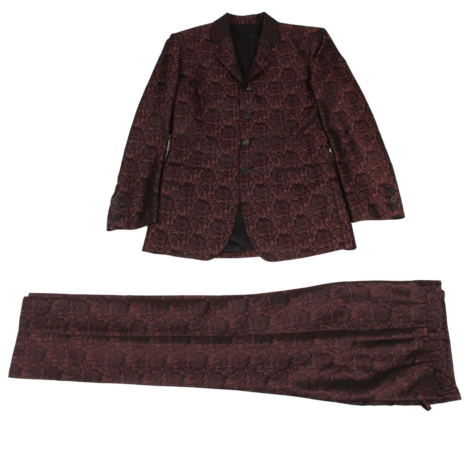 Jean Paul Gaultier Damask Jacquard 4B Jacket in Wine Size 48 Size US M / EU 48-50 / 2 - 17 Thumbnail