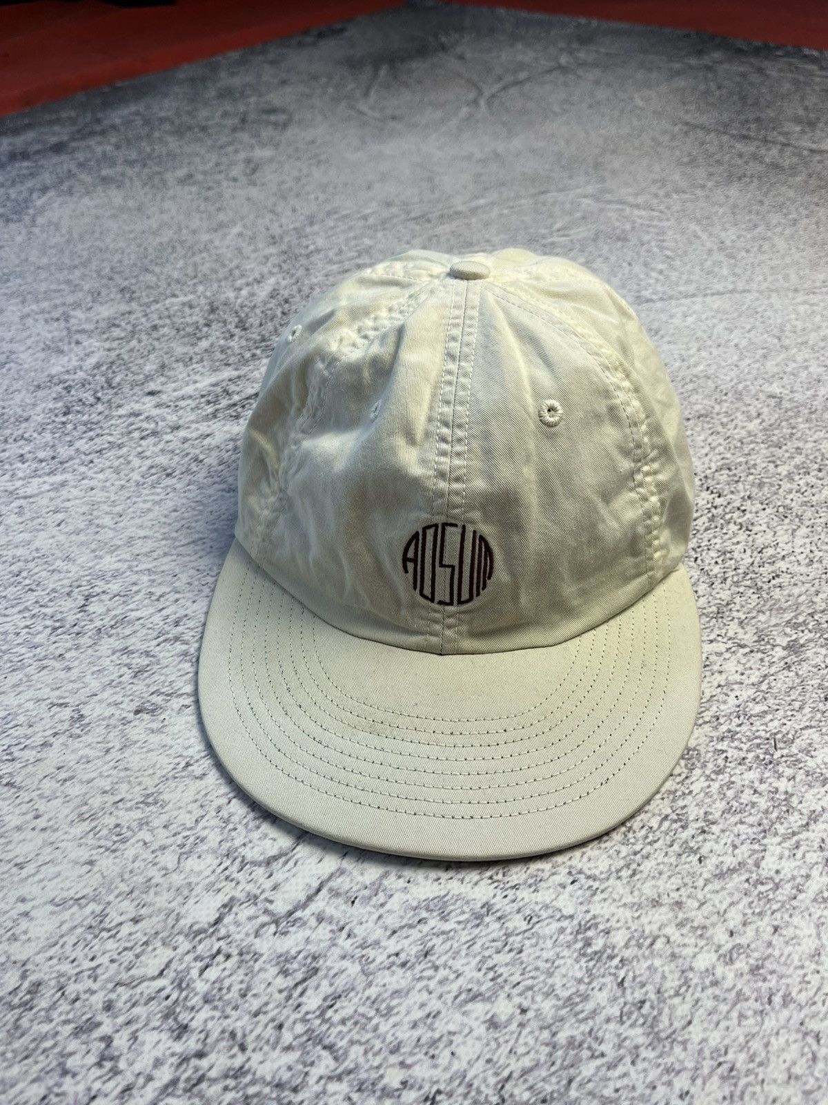 Adsum Vintage Adsum White Cotton Lux Cap Size ONE SIZE - 2 Thumbnail