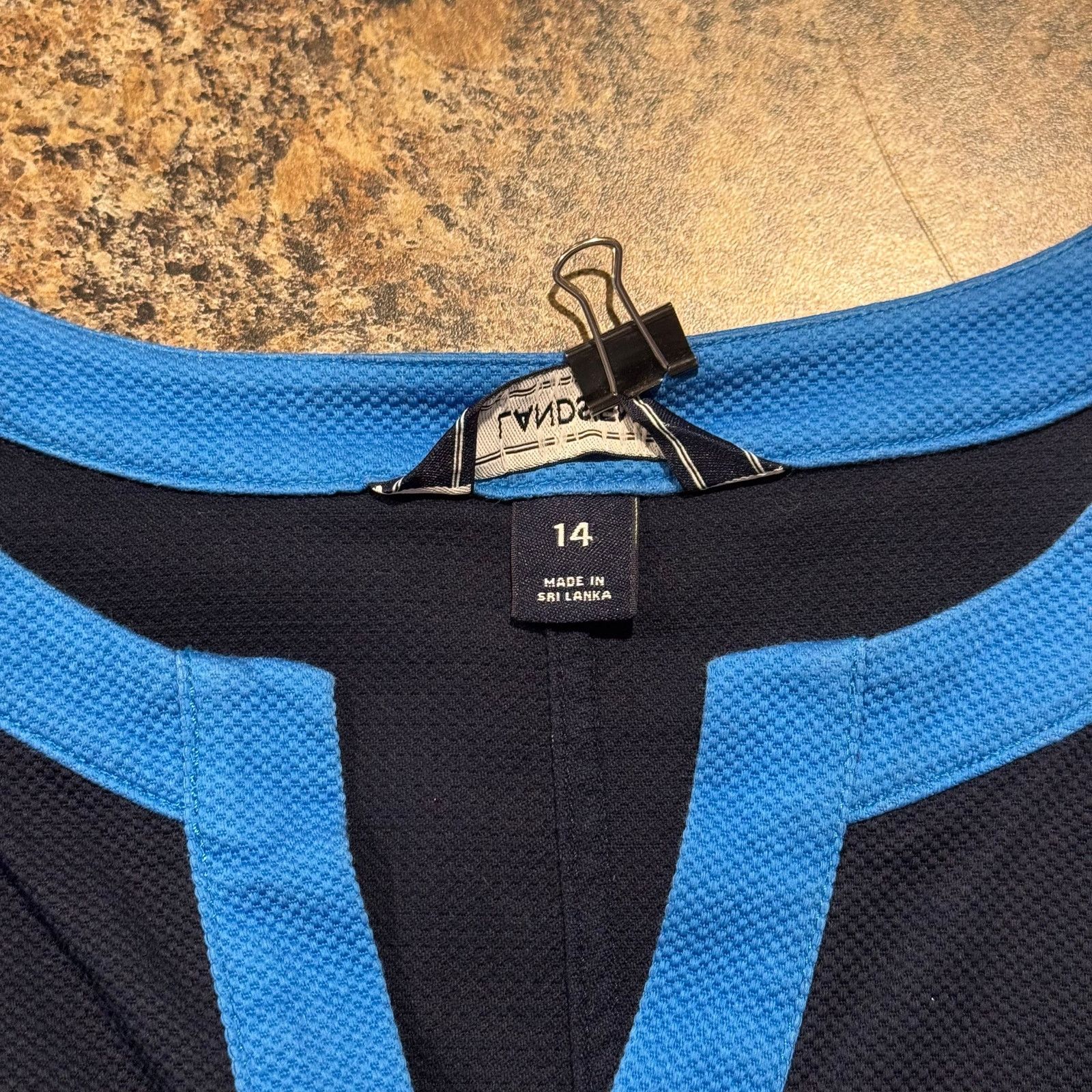 Lands' End Lands End Colorblock Dress Blue 14 Coastal Minimalist Casual Size XL / US 12-14 / IT 48-50 - 4 Thumbnail