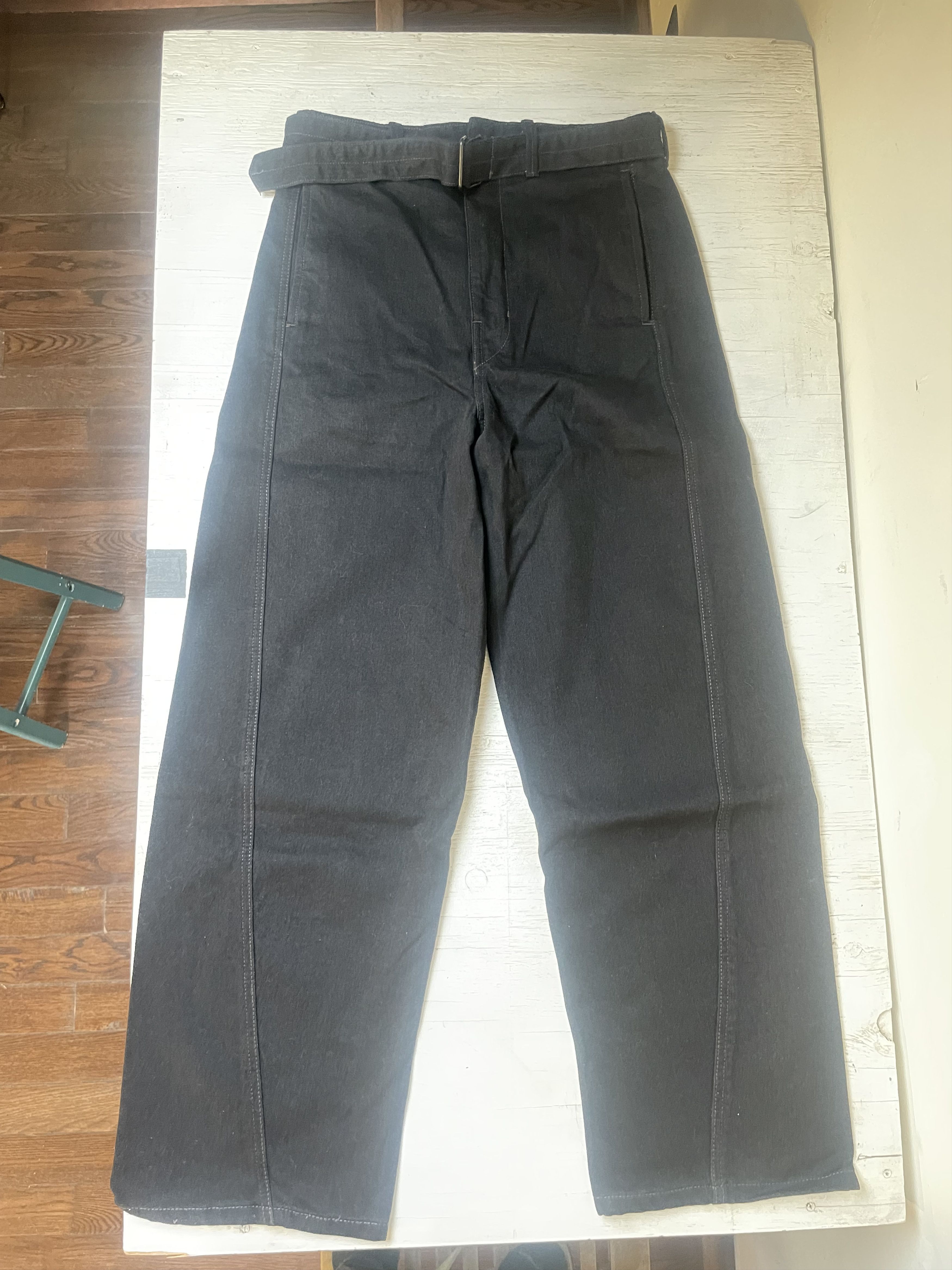 Lemaire Twisted Belted Denim Pants Size US 29 - 1 Thumbnail