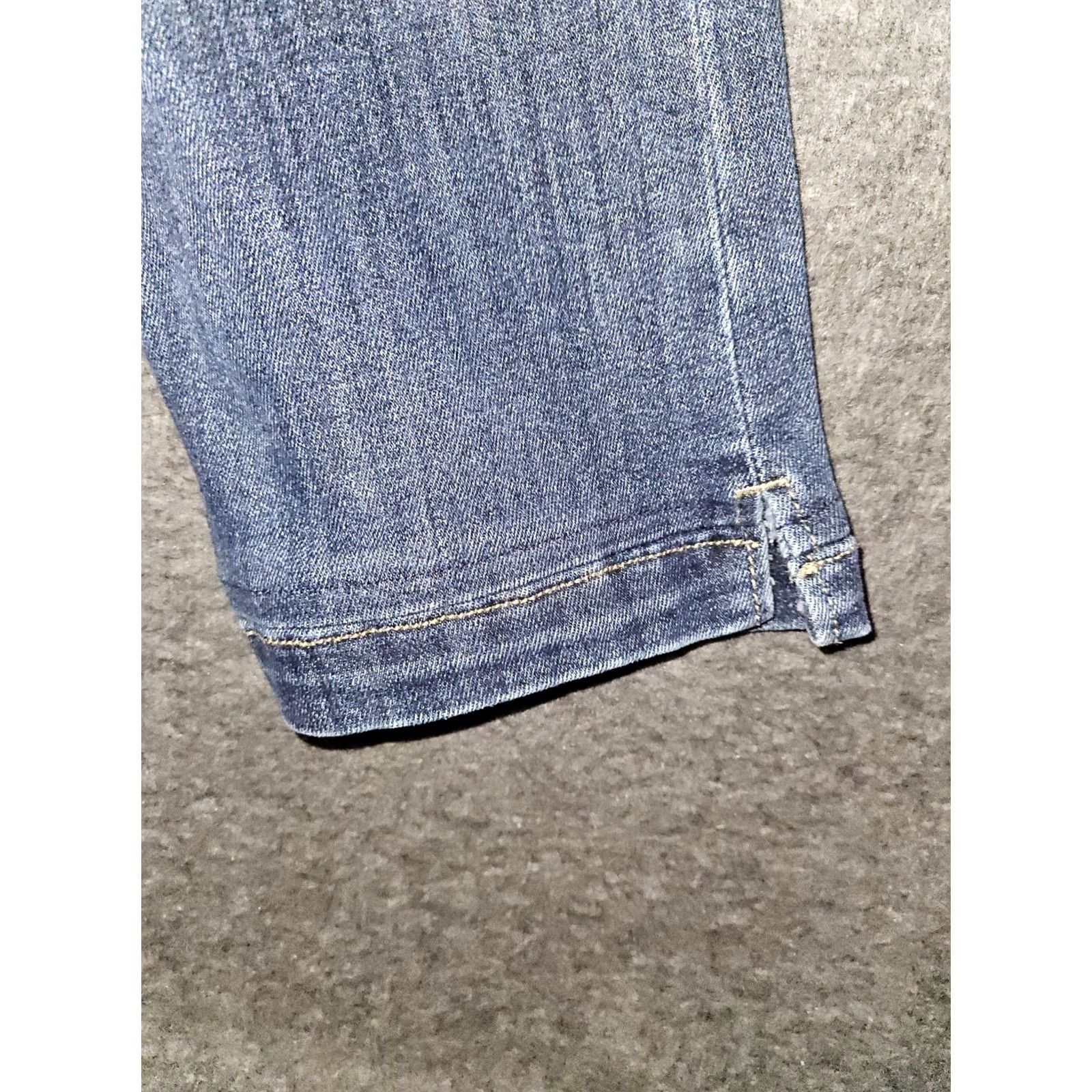 Vintage Kancan Straight Leg Jeans Women's 9 Regular Size 29 in Blue Denim Stretch Slit City Preppy HIGH RISE 27 in Inseam Mens Womens Girls Size 30" / US 8 / IT 44 - 7 Thumbnail
