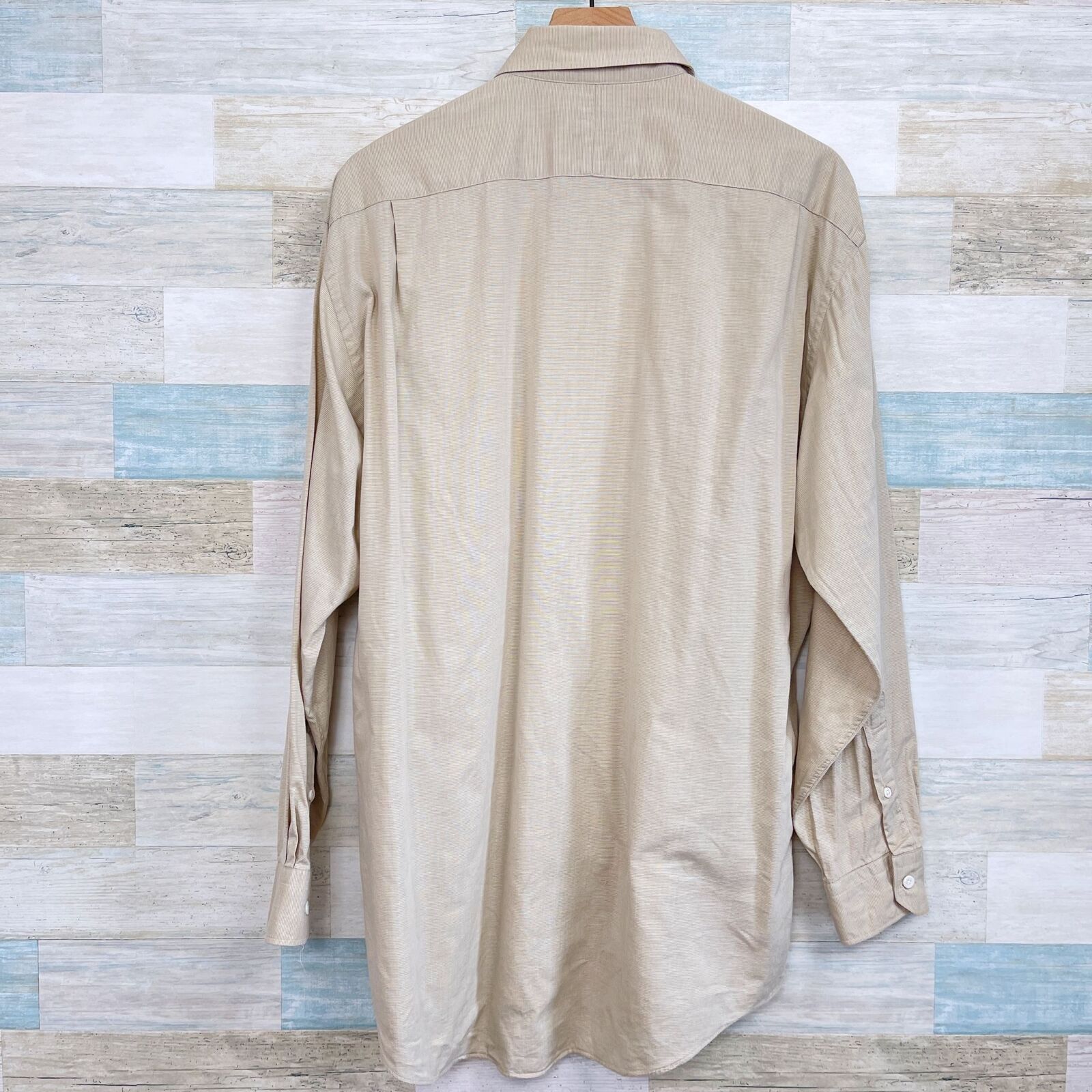 Hickey Freeman Hickey Freeman Spread Dress Shirt Beige Button Front 16 Size US L / EU 52-54 / 3 - 3 Thumbnail