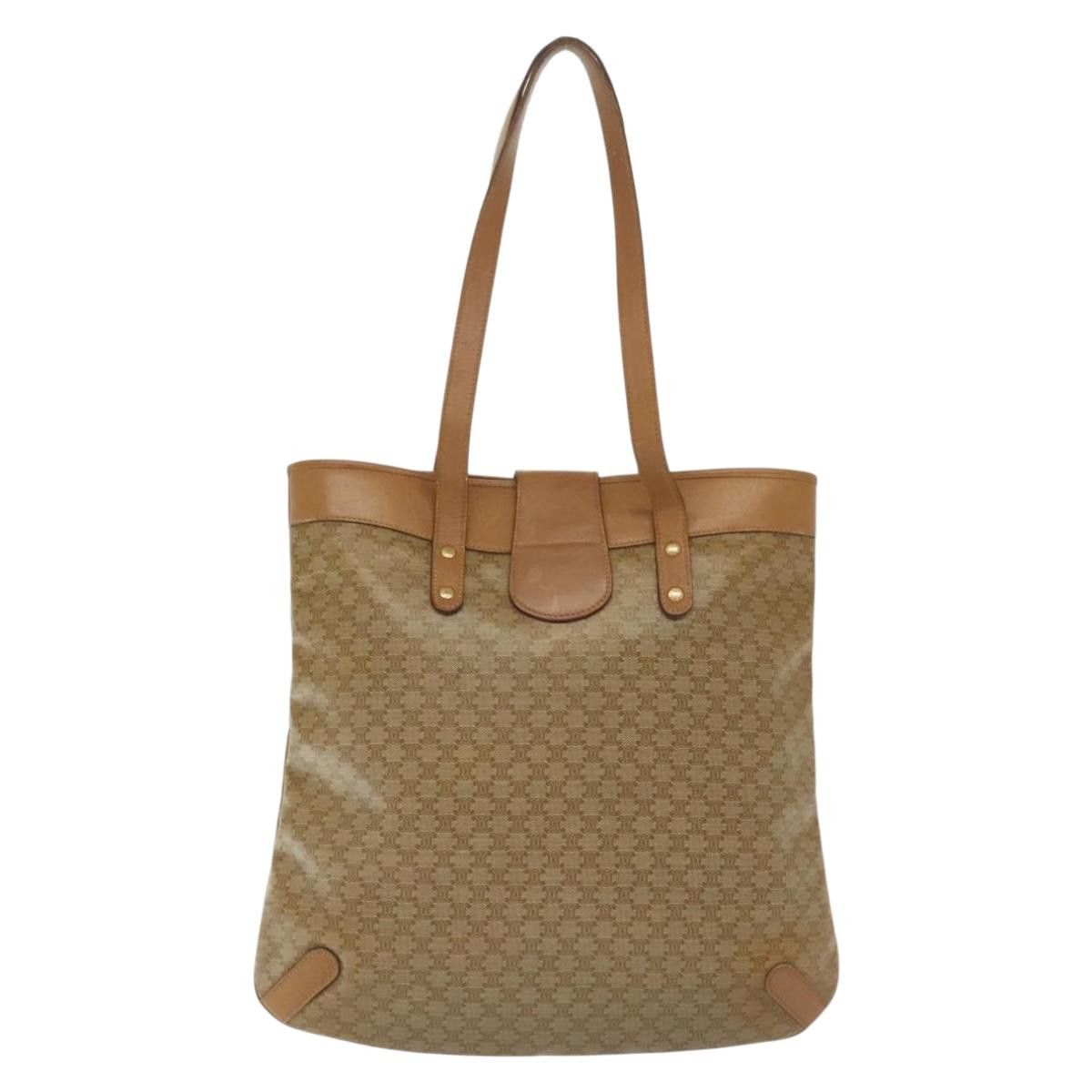 Celine CELINE Macadam Canvas Tote Bag Pvc Beige Gold Size ONE SIZE - 3 Thumbnail